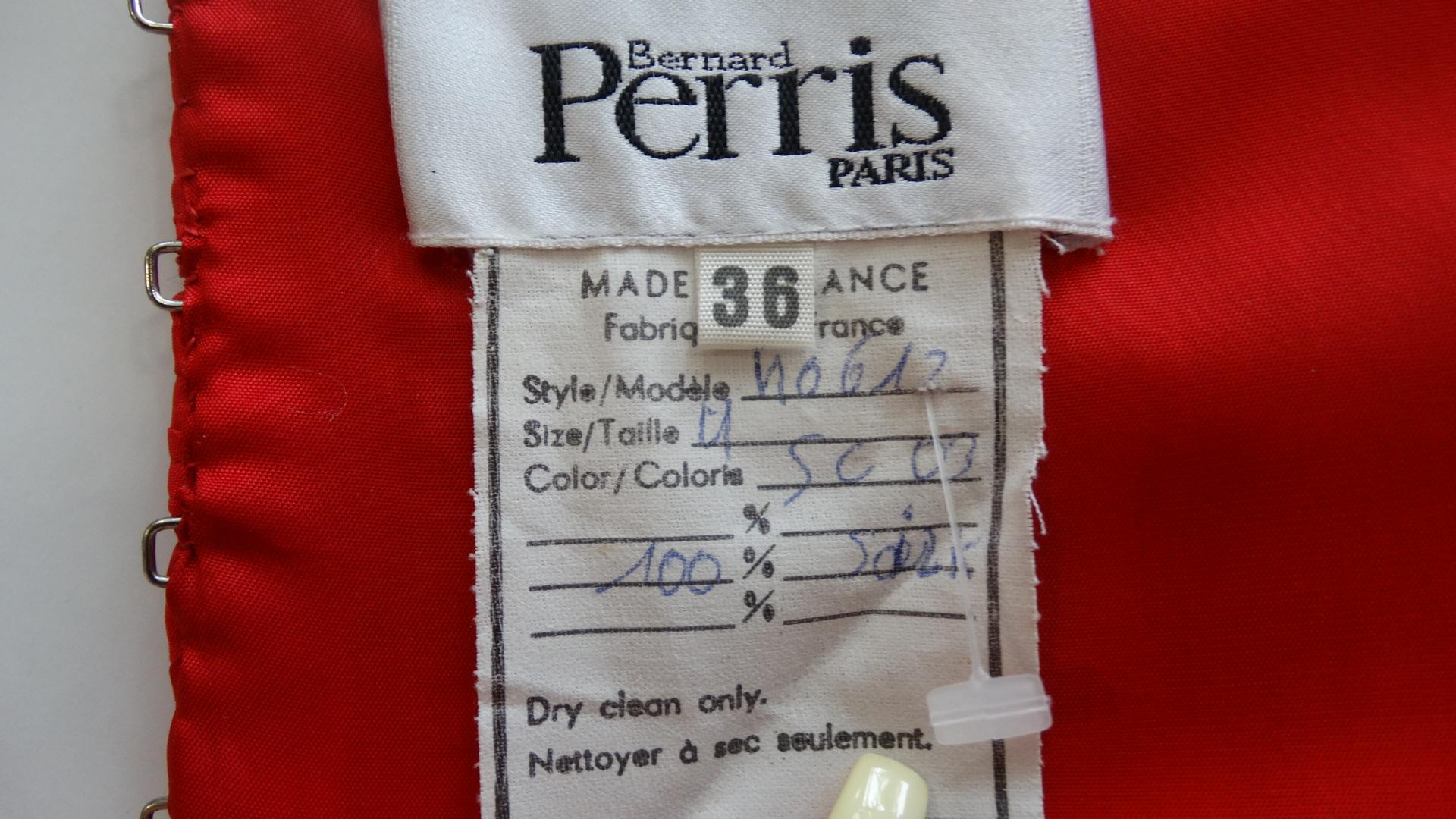Red 1980s Bernard Perris Couture Silk Crepe Bustier 