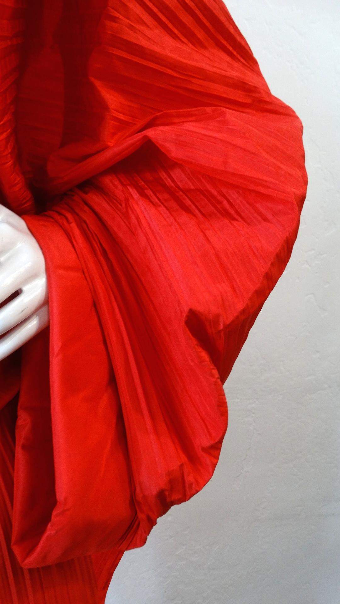 1980s Bernard Perris Couture Silk Crepe Cape For Sale 5