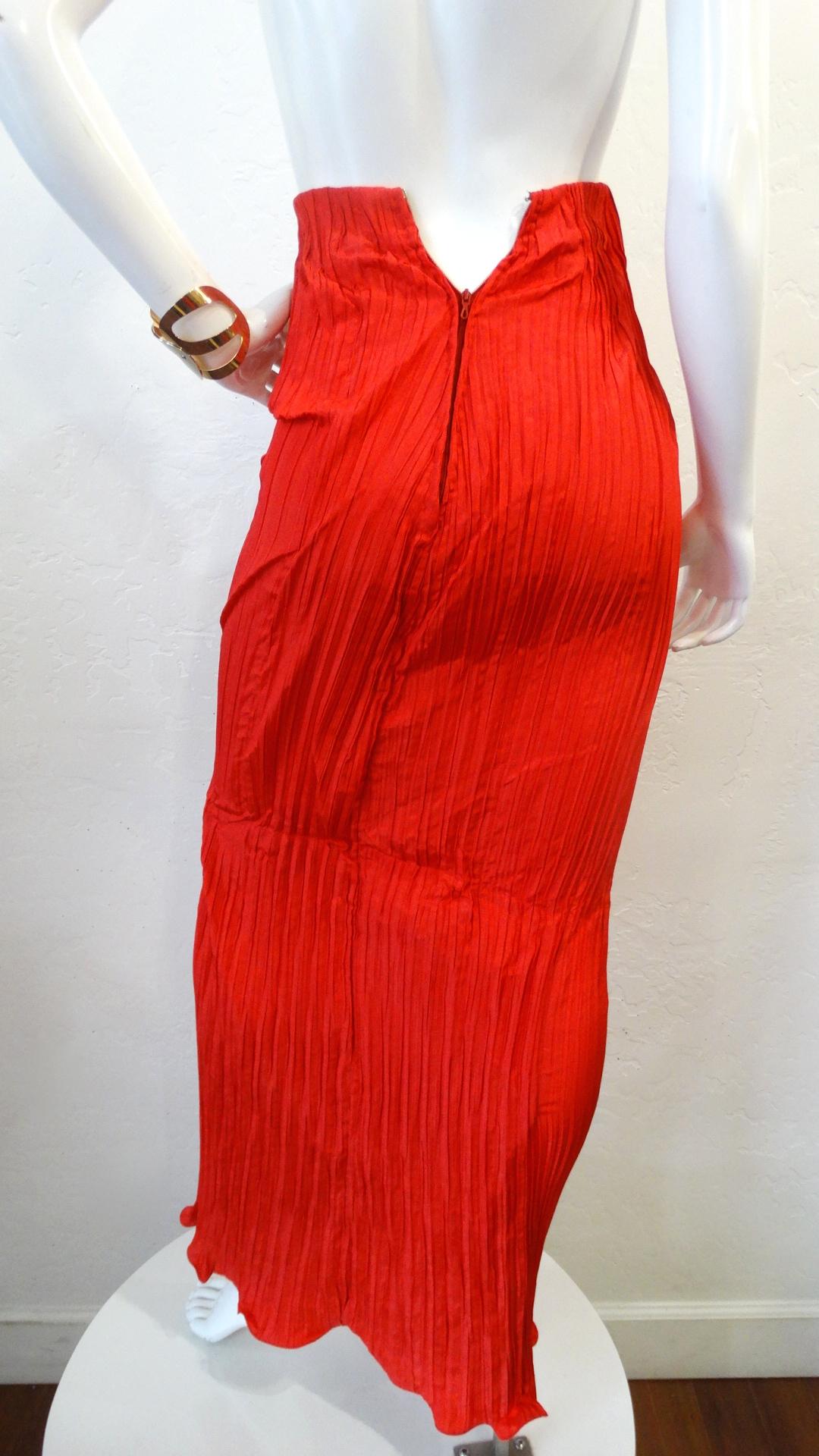 1980s Bernard Perris Couture Silk Crepe High Waisted Skirt For Sale 1