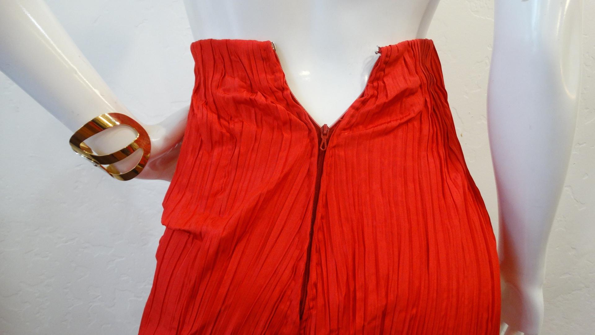 1980s Bernard Perris Couture Silk Crepe High Waisted Skirt For Sale 3