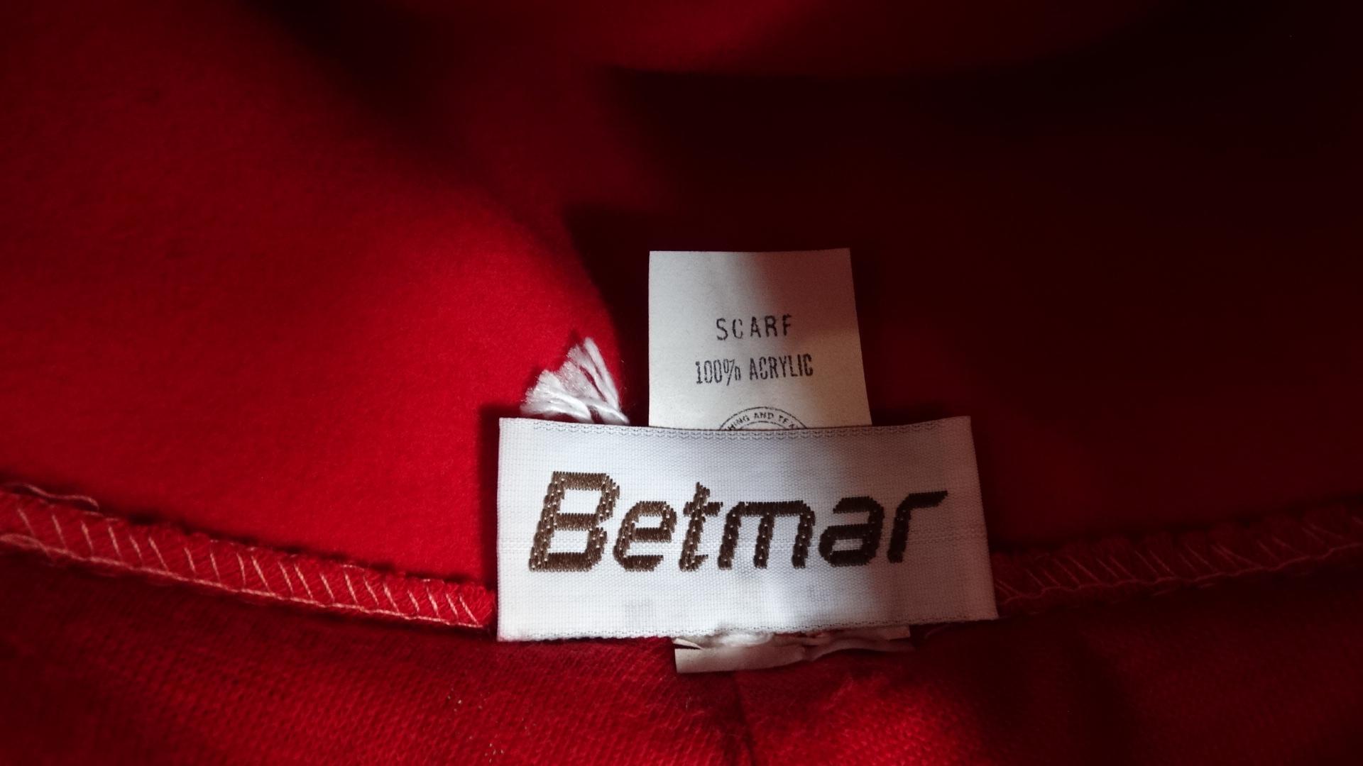 Red 1980s Betmar Boater Hat With Built In Headwrap