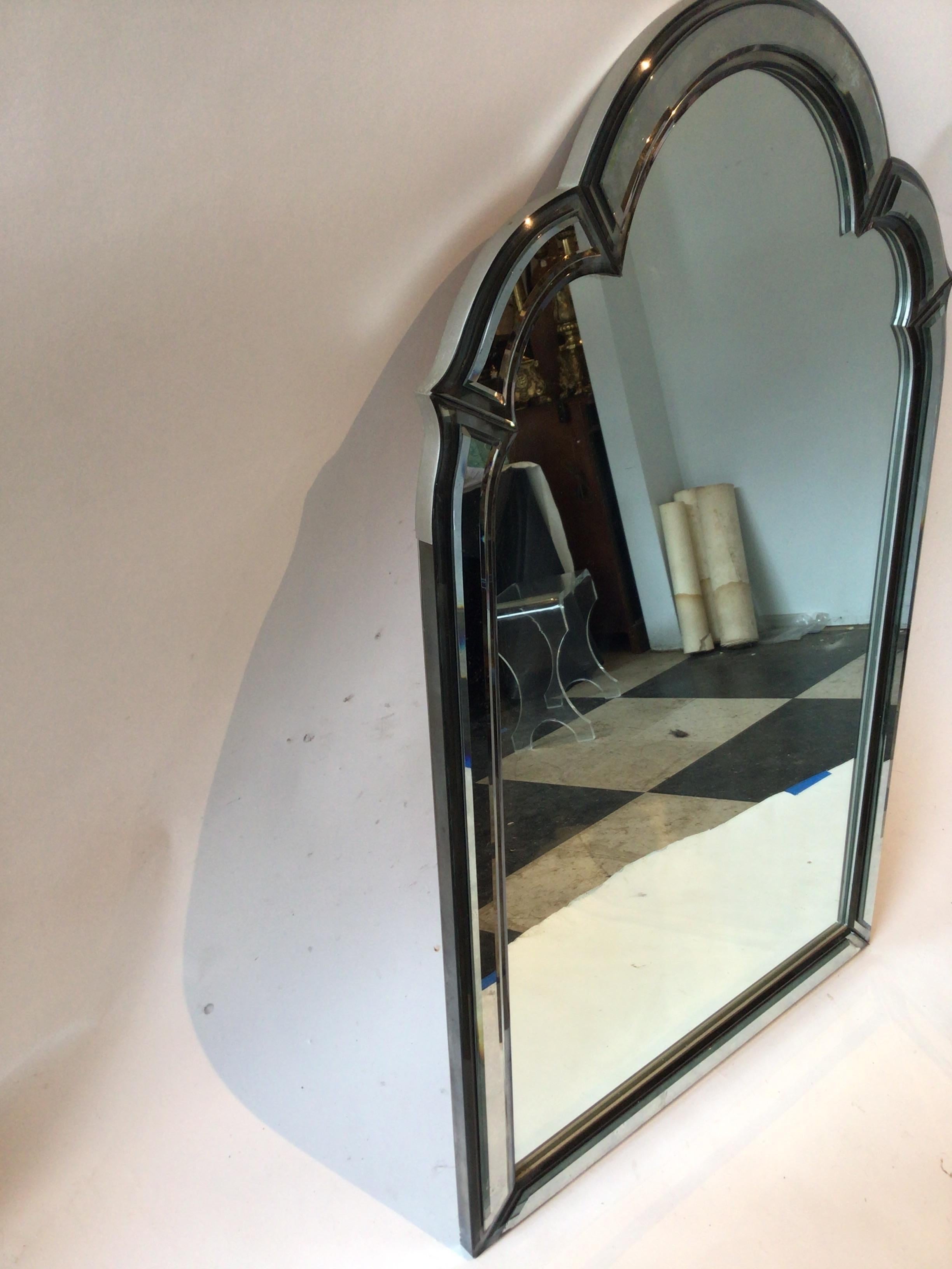 1980s Beveled Arched Mirror For Sale 2