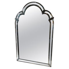Miroir arqué biseauté des années 1980