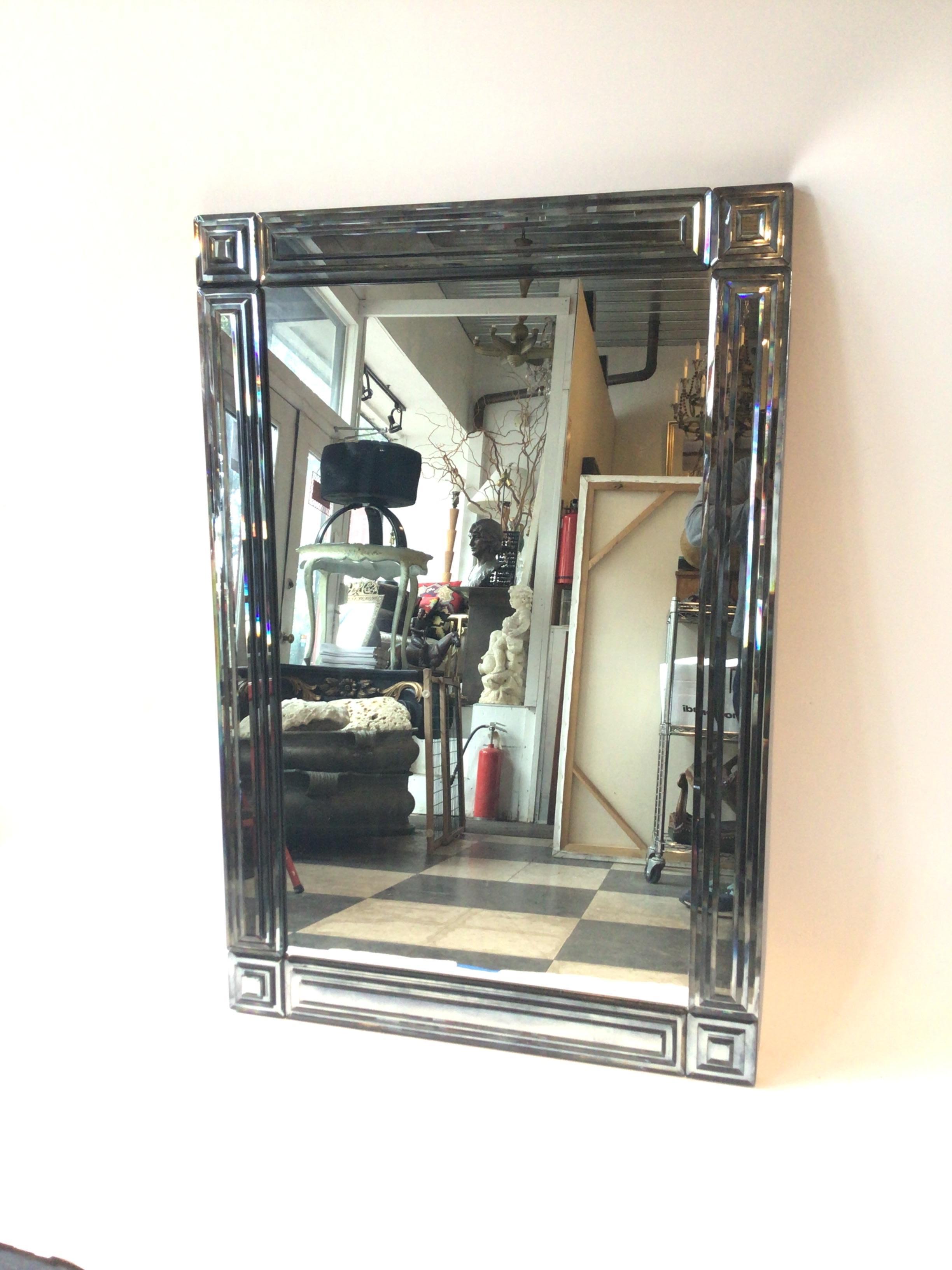 Fin du 20e siècle Miroir biseauté des années 1980 en vente