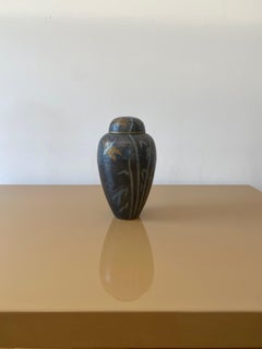 1980s Big Brass Cloisonne Enamelled Chinoiserie Ginger Jar Table Vase Exotic #3