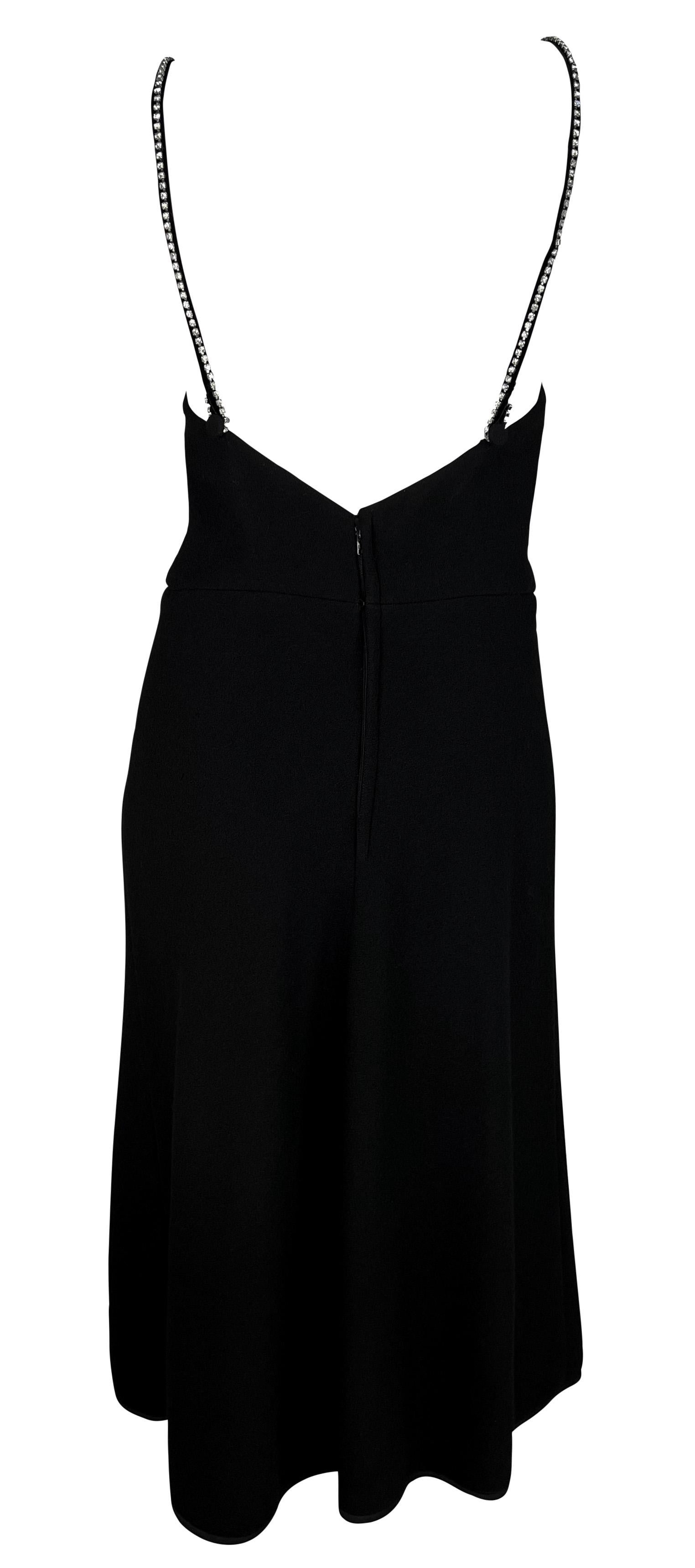 Bill Blass - Robe midi évasée en laine noire à fleurs et strass des années 1980 Pour femmes en vente
