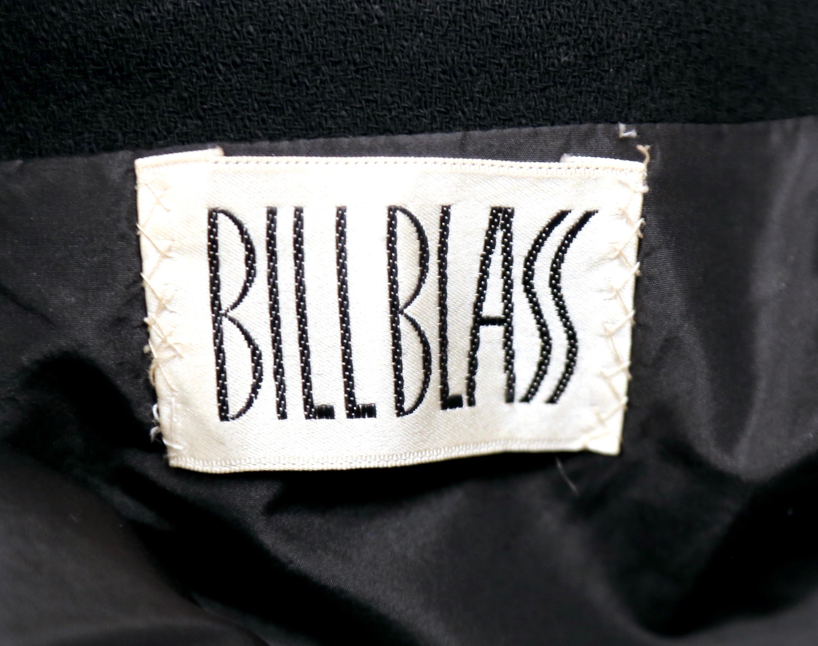 1980's BILL BLASS double breasted wool coat with cord trim For Sale 1