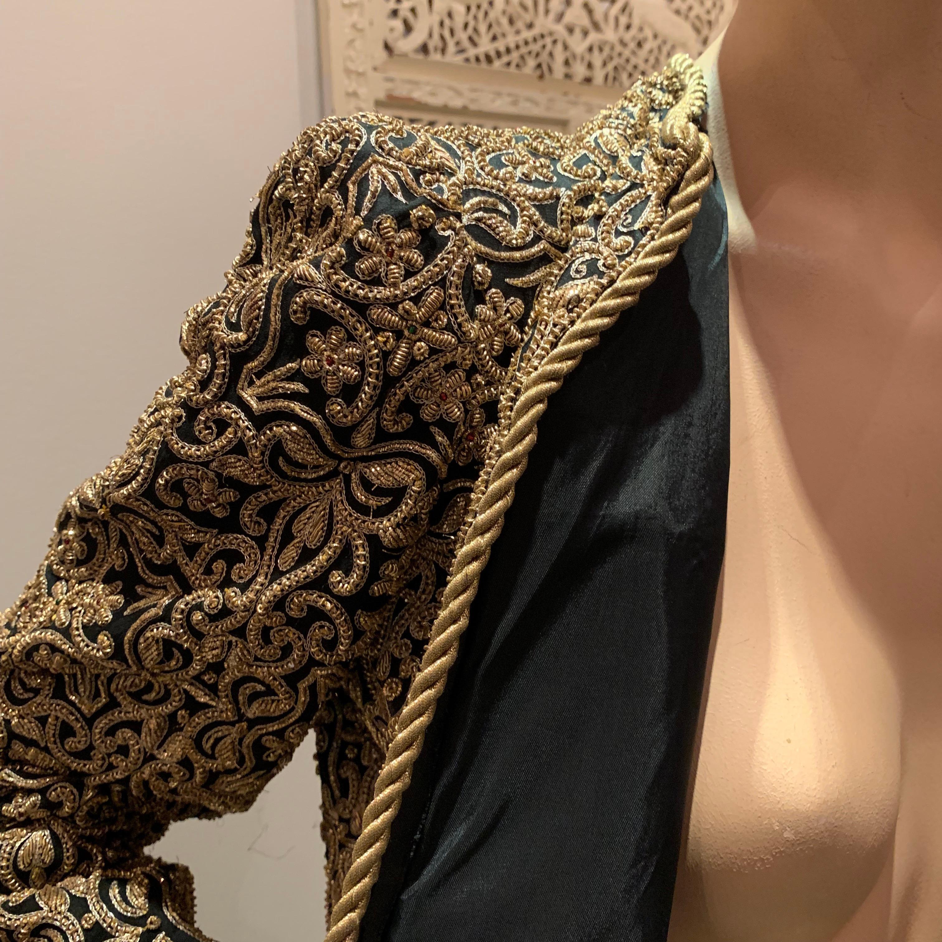 1980s  Bill Blass Evening Jacket W/ Heavily Encrusted Chain Embriodery Gold Work For Sale 8