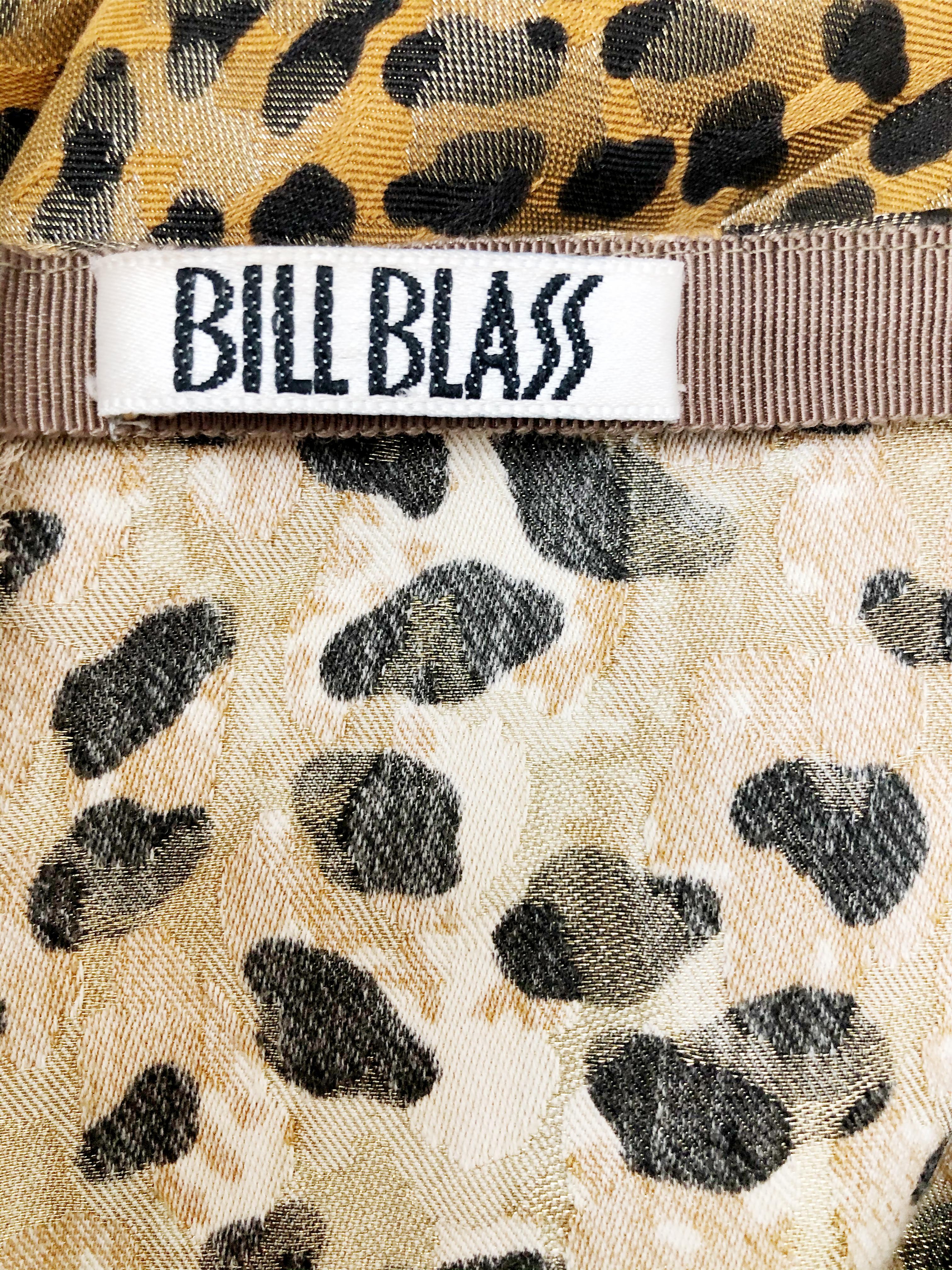 Brown 1980s Bill Blass Leopard Brocade Lamé Cigarette Pants For Sale