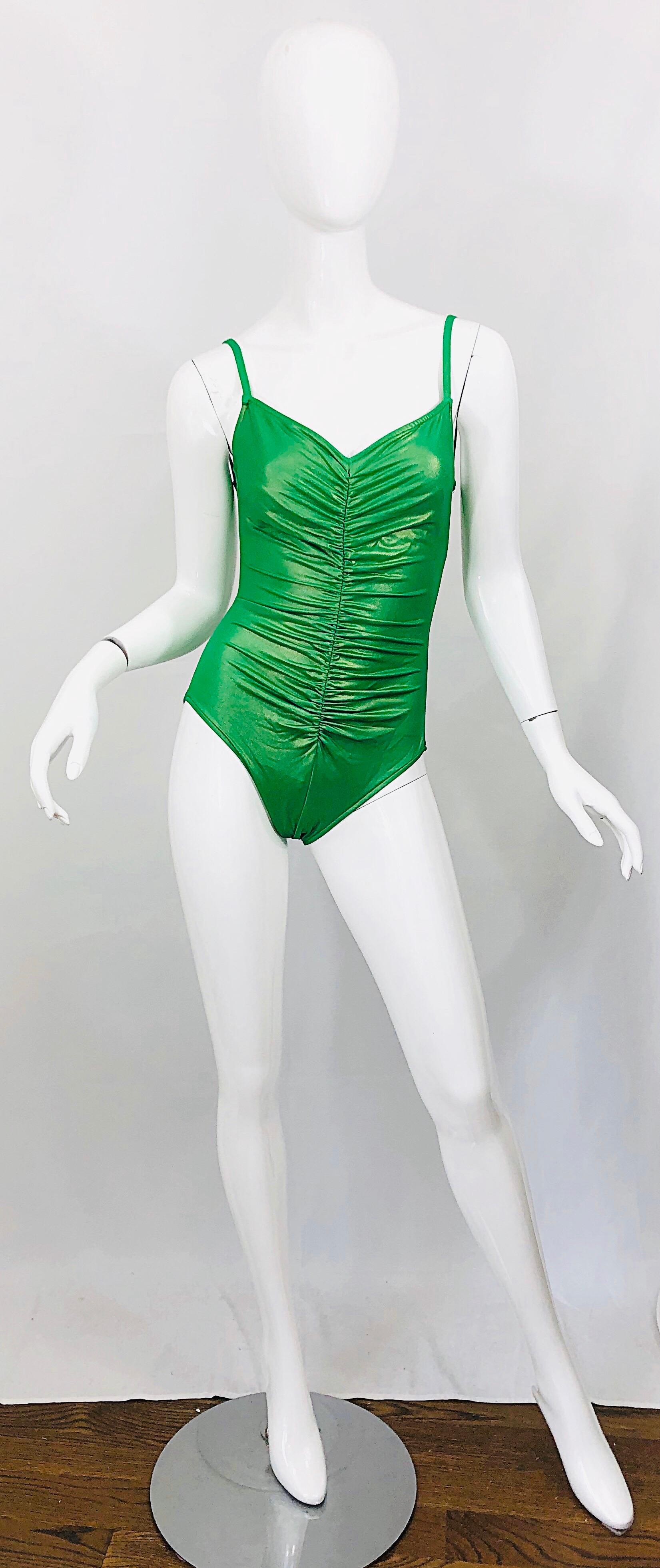 green one piece bodysuit