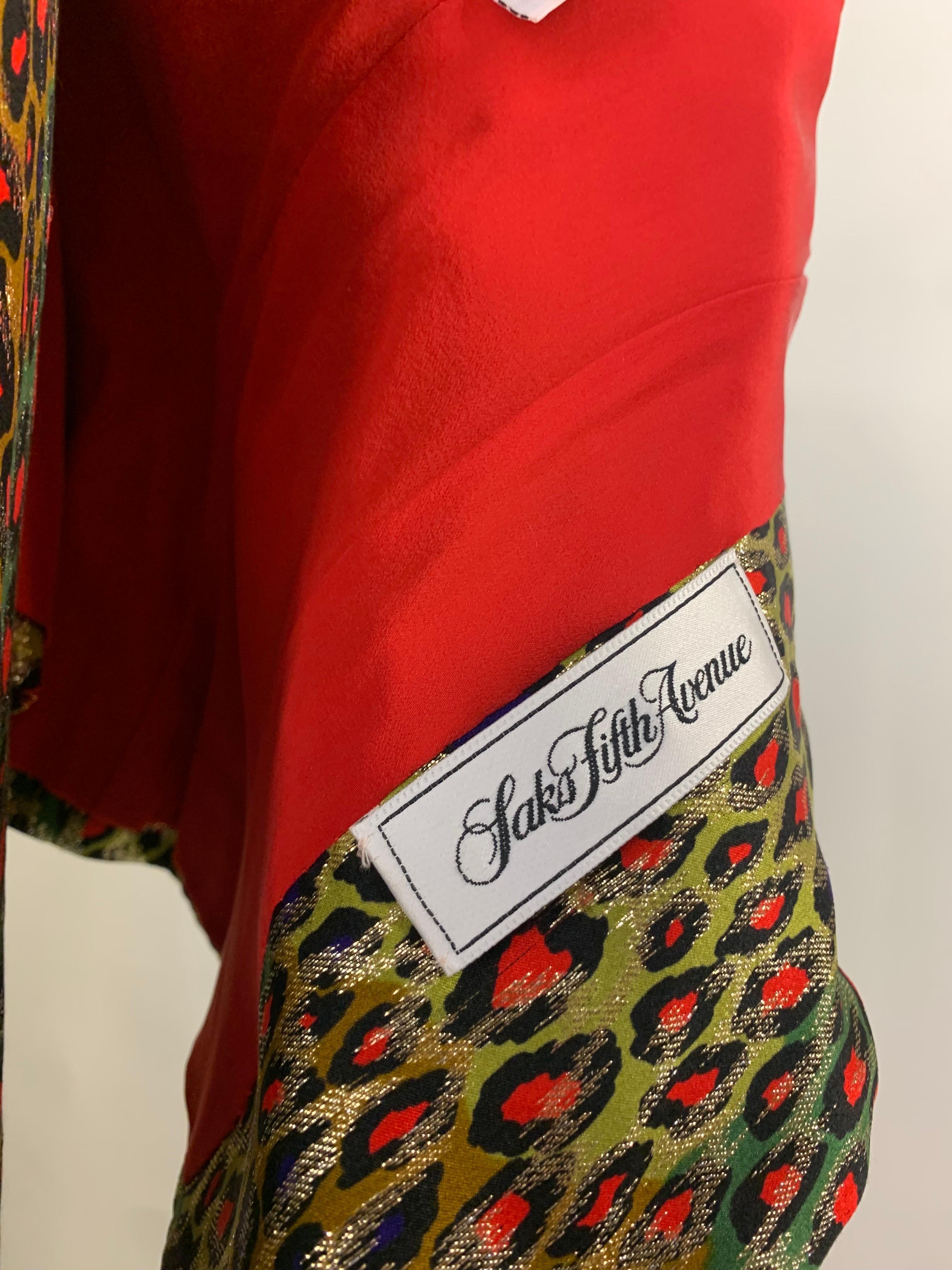 Costume jupe de soirée style sarong stylisé léopard lamé doré Bill Blass des années 1980 en vente 13