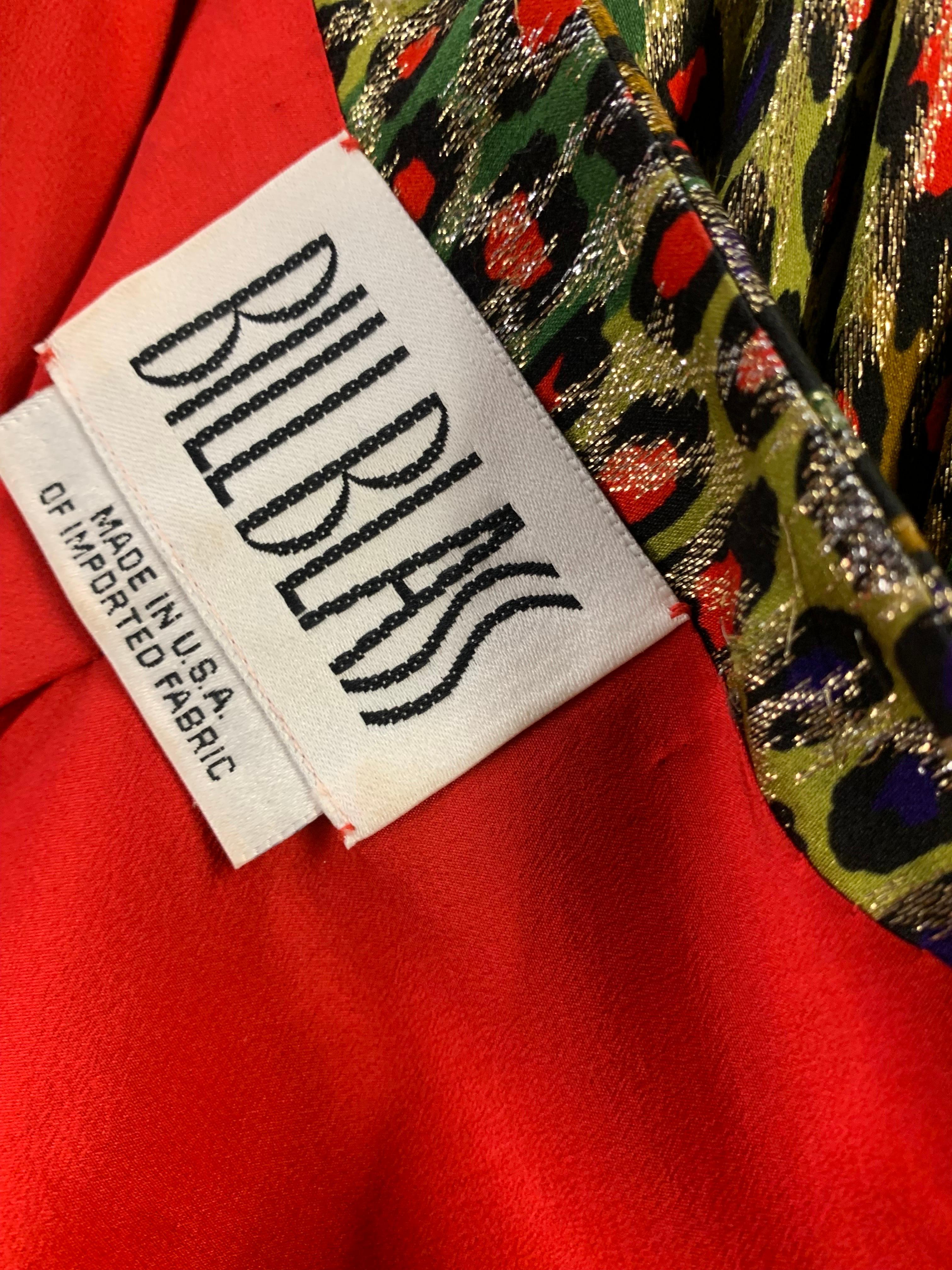 Costume jupe de soirée style sarong stylisé léopard lamé doré Bill Blass des années 1980 en vente 14