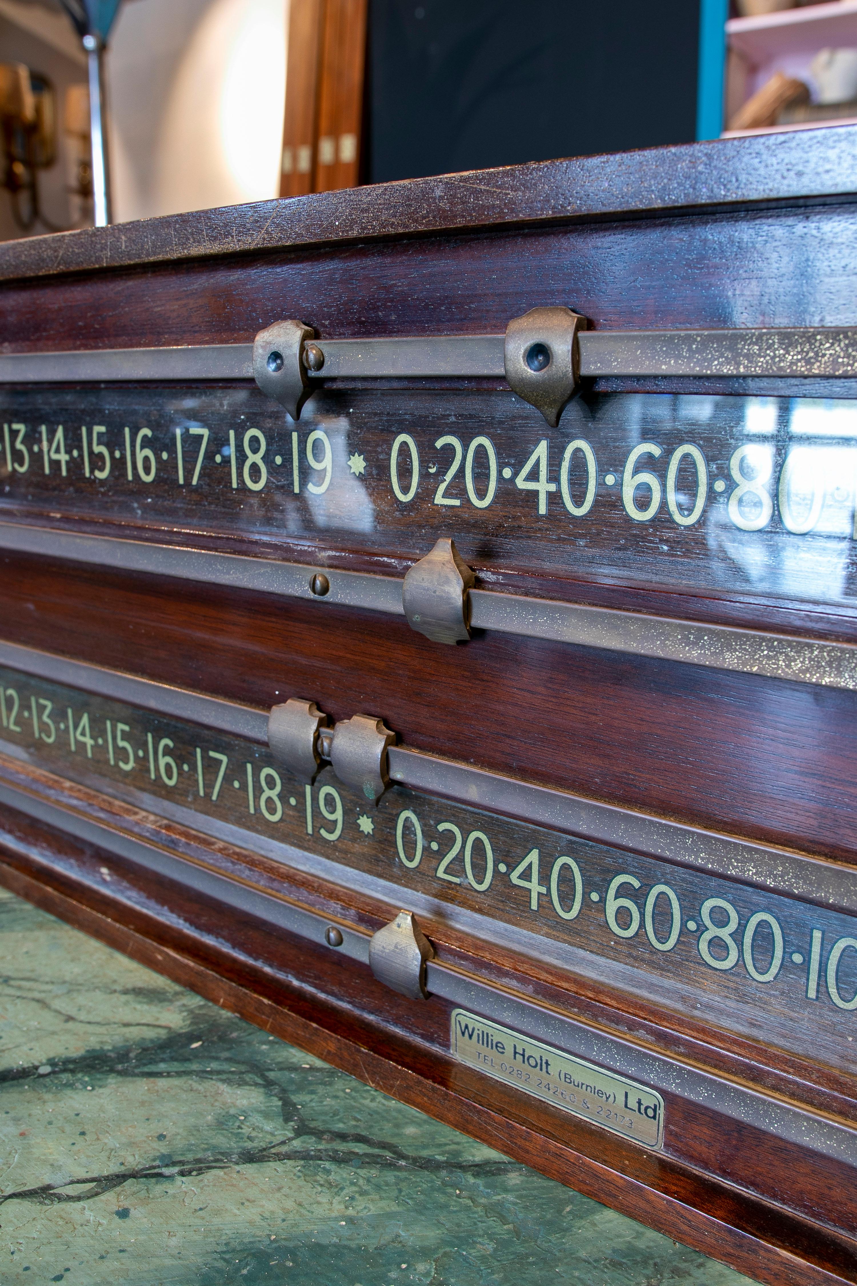 Bronze 1980s Billiard Scoreboard 