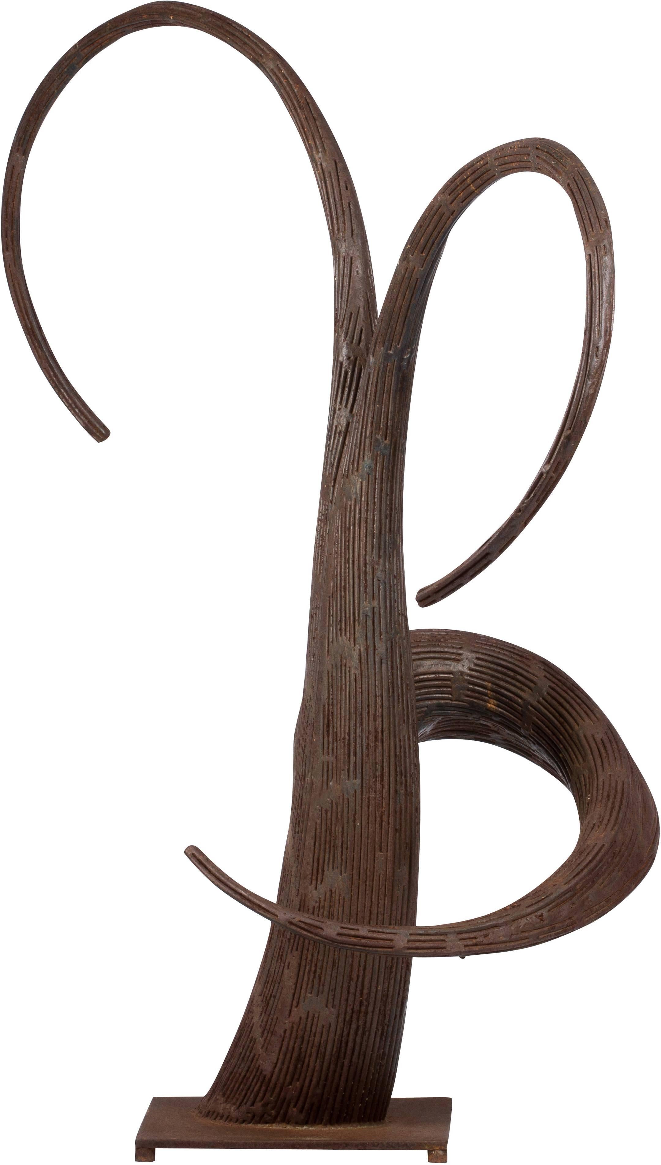 1980s Biomorphic Cast Metal Sculpture For Sale 1