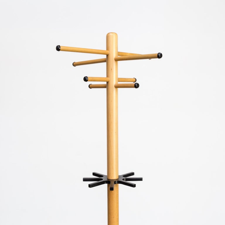 1980s Birch Freestanding Coat Rack For Sale at 1stDibs