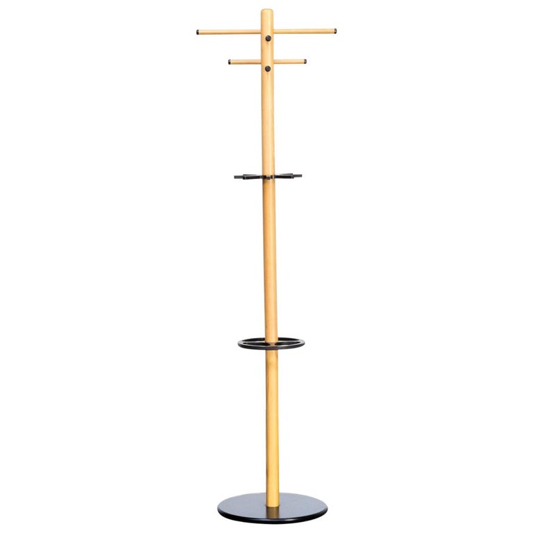 1980s Birch Freestanding Coat Rack For Sale at 1stDibs