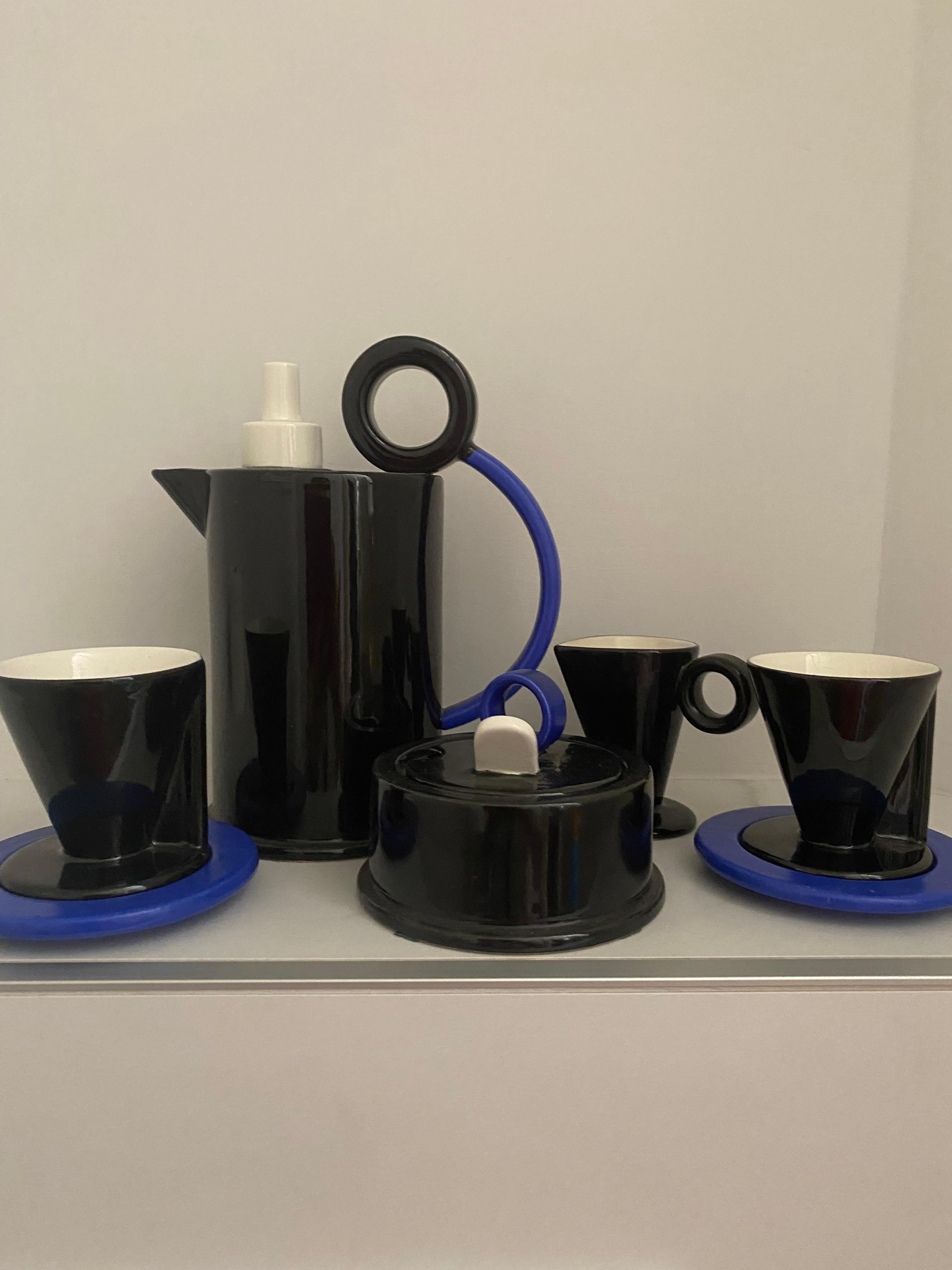 Postmoderne Service à café Bitossi des années 1980 par Marco Zanini pour Bitossi Italie en vente