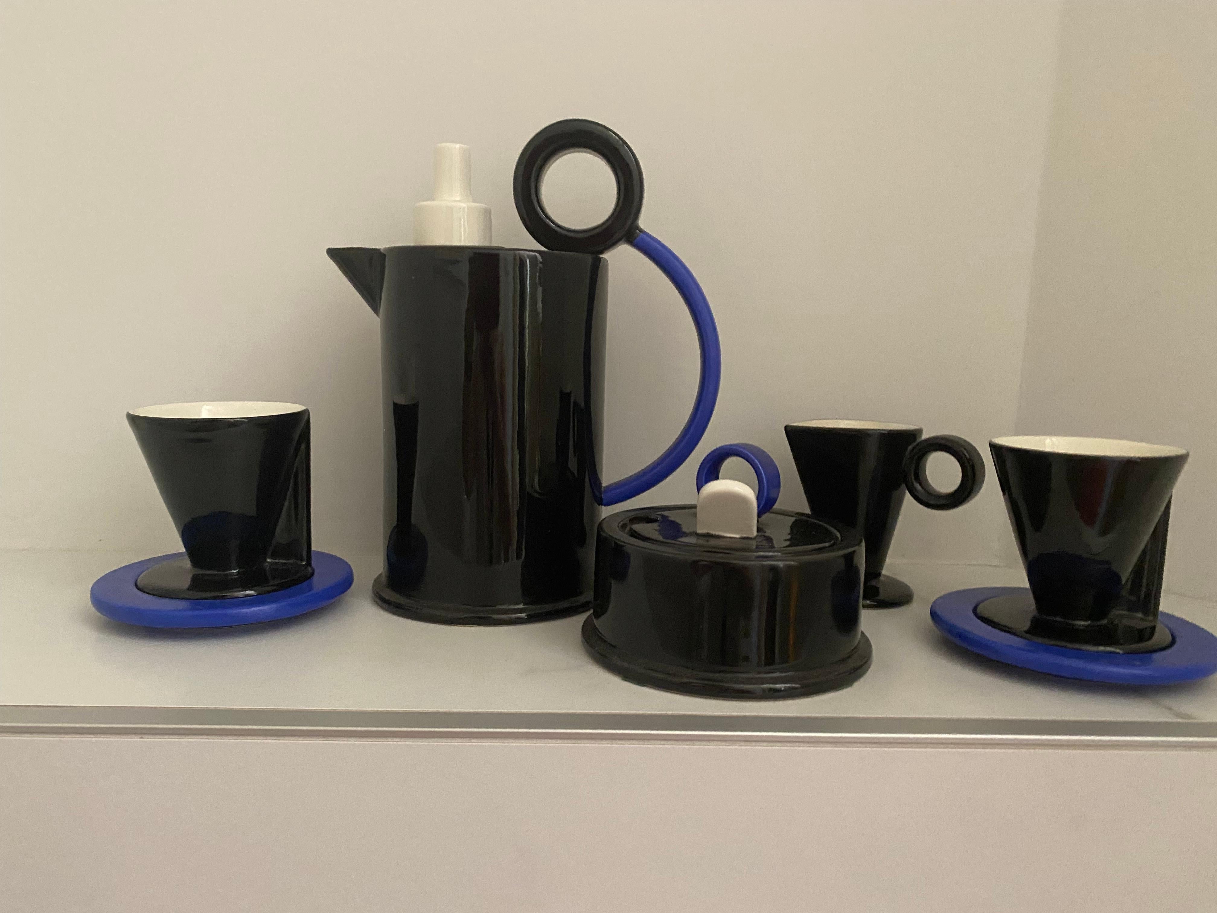 Service à café Bitossi des années 1980 par Marco Zanini pour Bitossi Italie Bon état - En vente à Waddinxveen, ZH