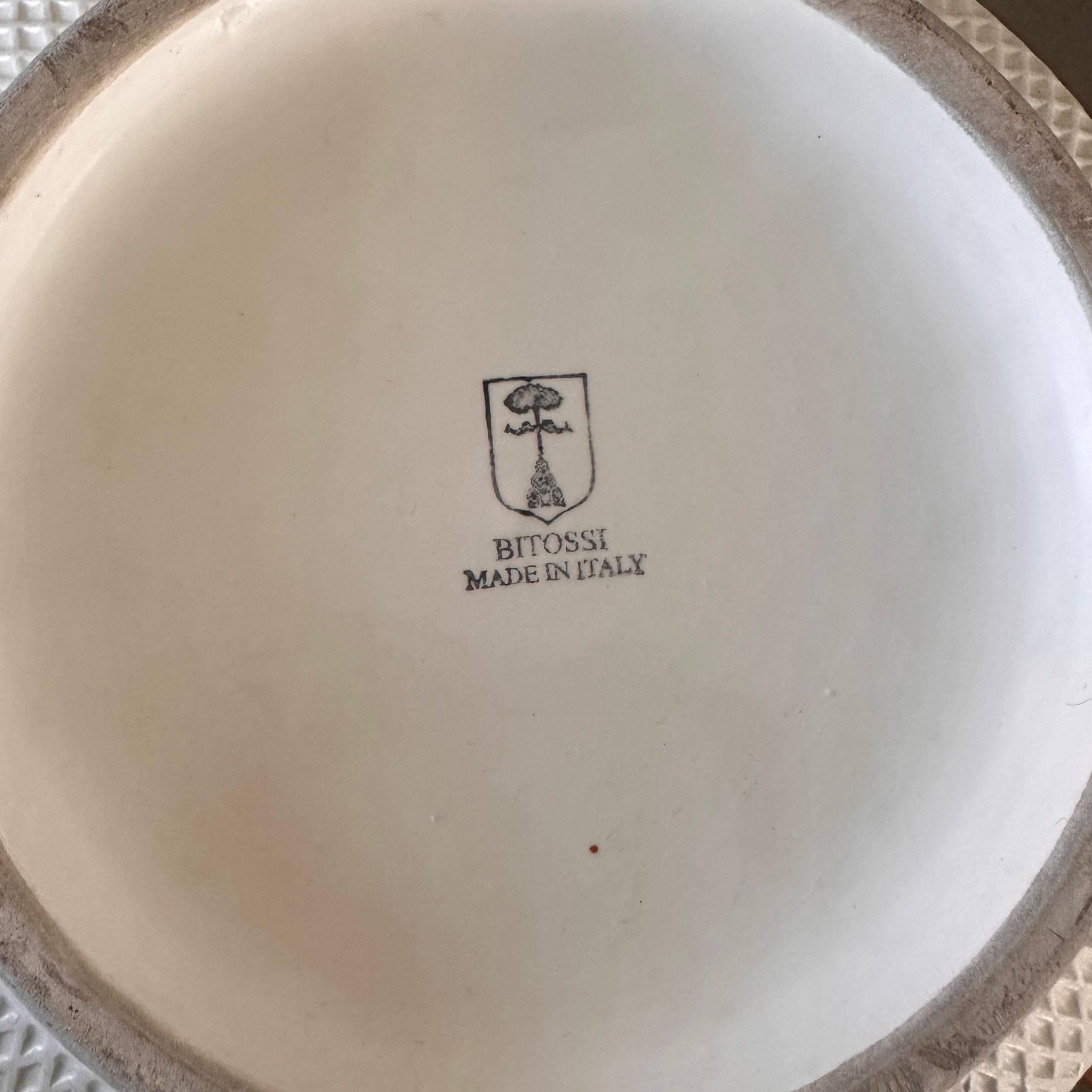 1980er Bitossi Weißes Keramik-Set mit schöner Textur, tadelloser Zustand im Angebot 9