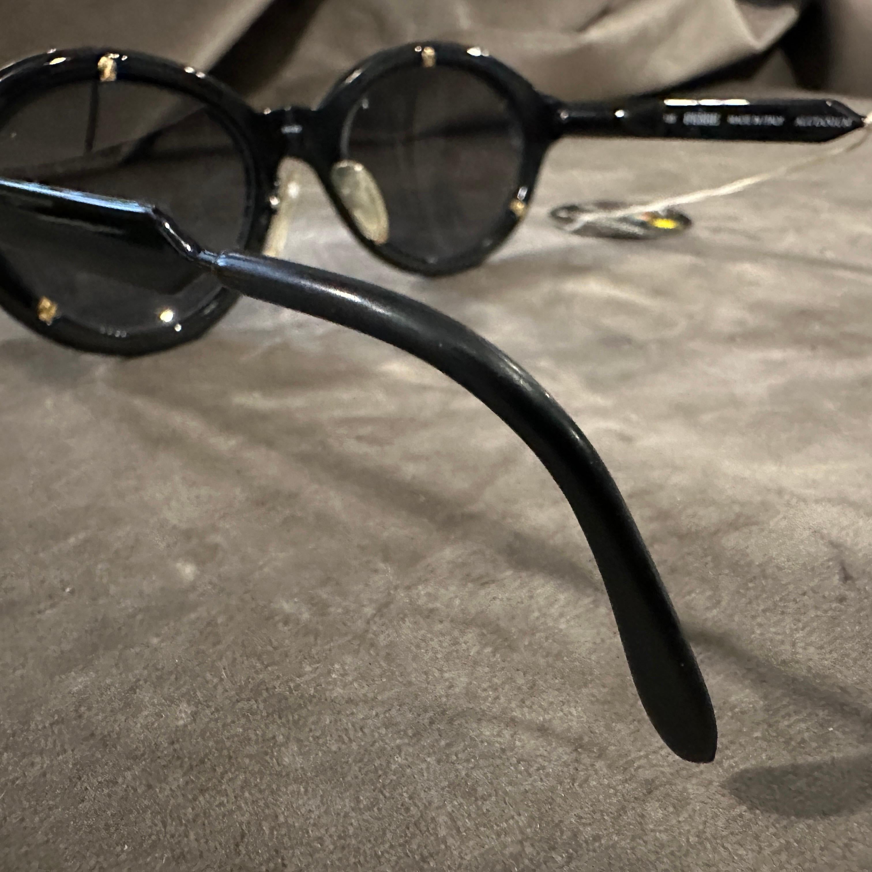 Occhiali da sole Cat-Eye anni '80 in acetato nero di Gianfranco Ferrè in vendita 5