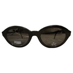 1980s Black Acetate Cat-Eye Sunglasses by Gianfranco Ferrè