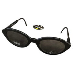 Occhiali da sole Cat-Eye anni '80 in acetato nero di Gianfranco Ferrè