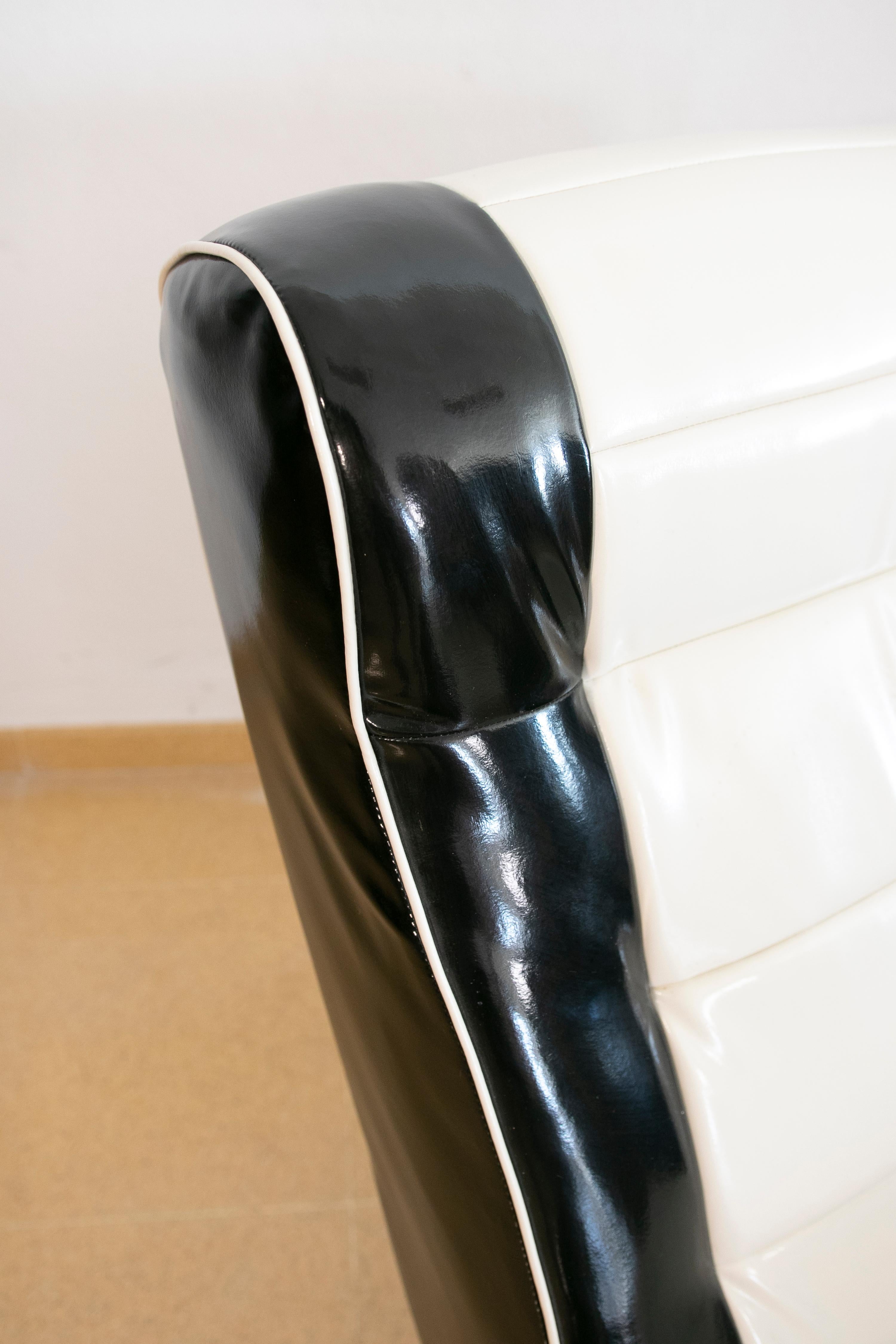 1980s, Black and White Rocking Armchair  For Sale 4
