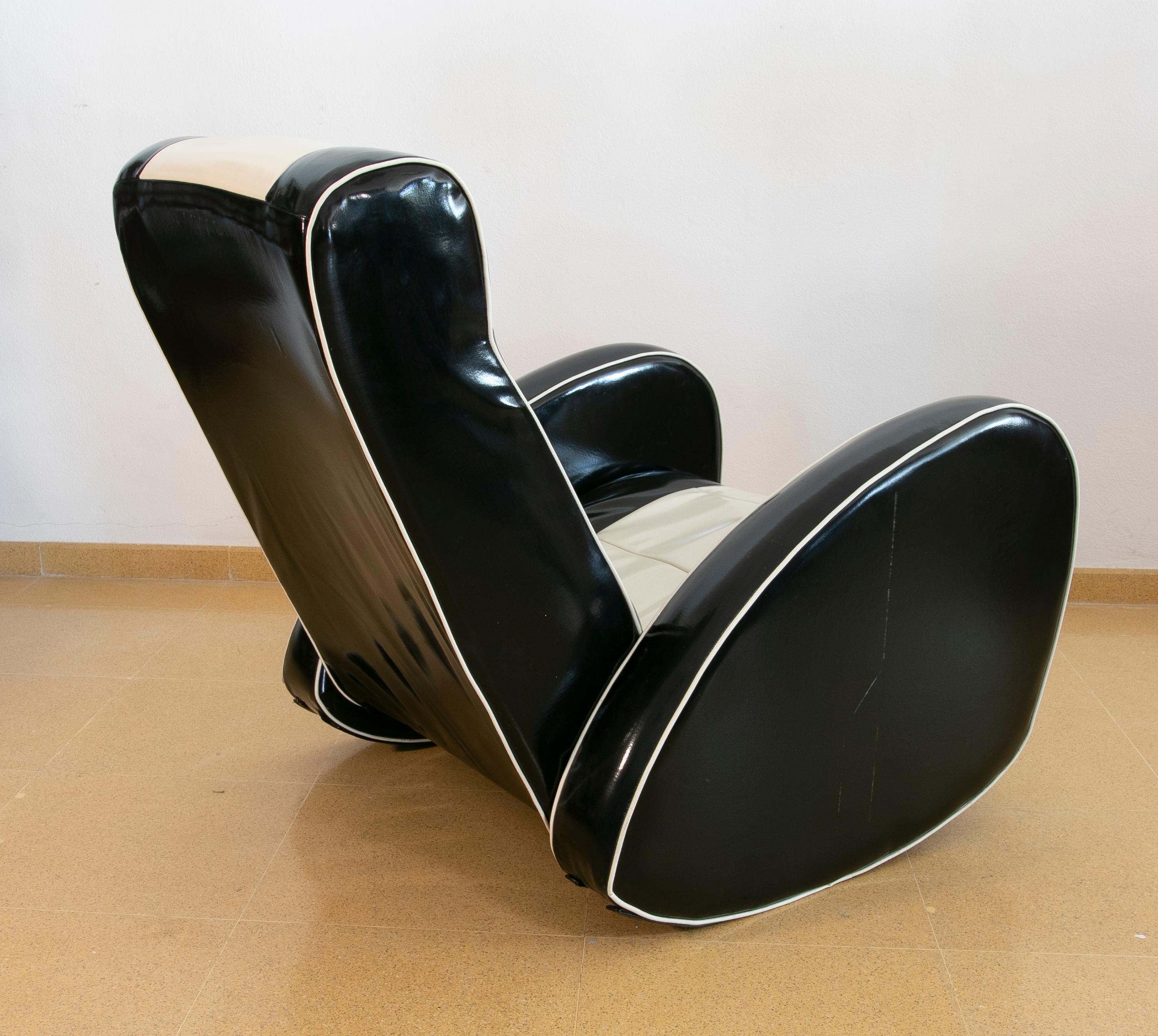 1980s, Black and White Rocking Armchair  For Sale 1