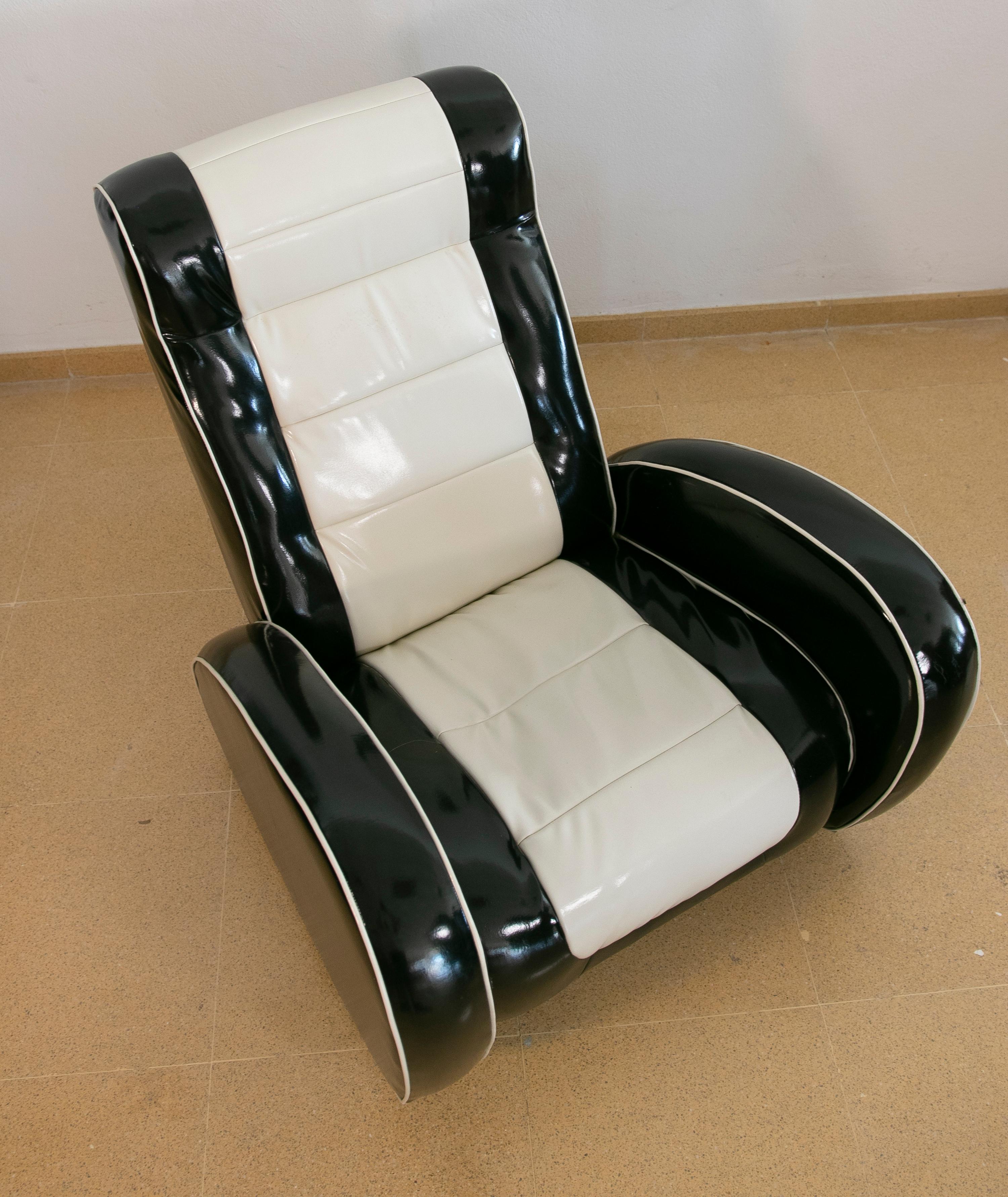 1980s, Black and White Rocking Armchair  For Sale 3
