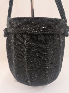 1980s Black beads satchel