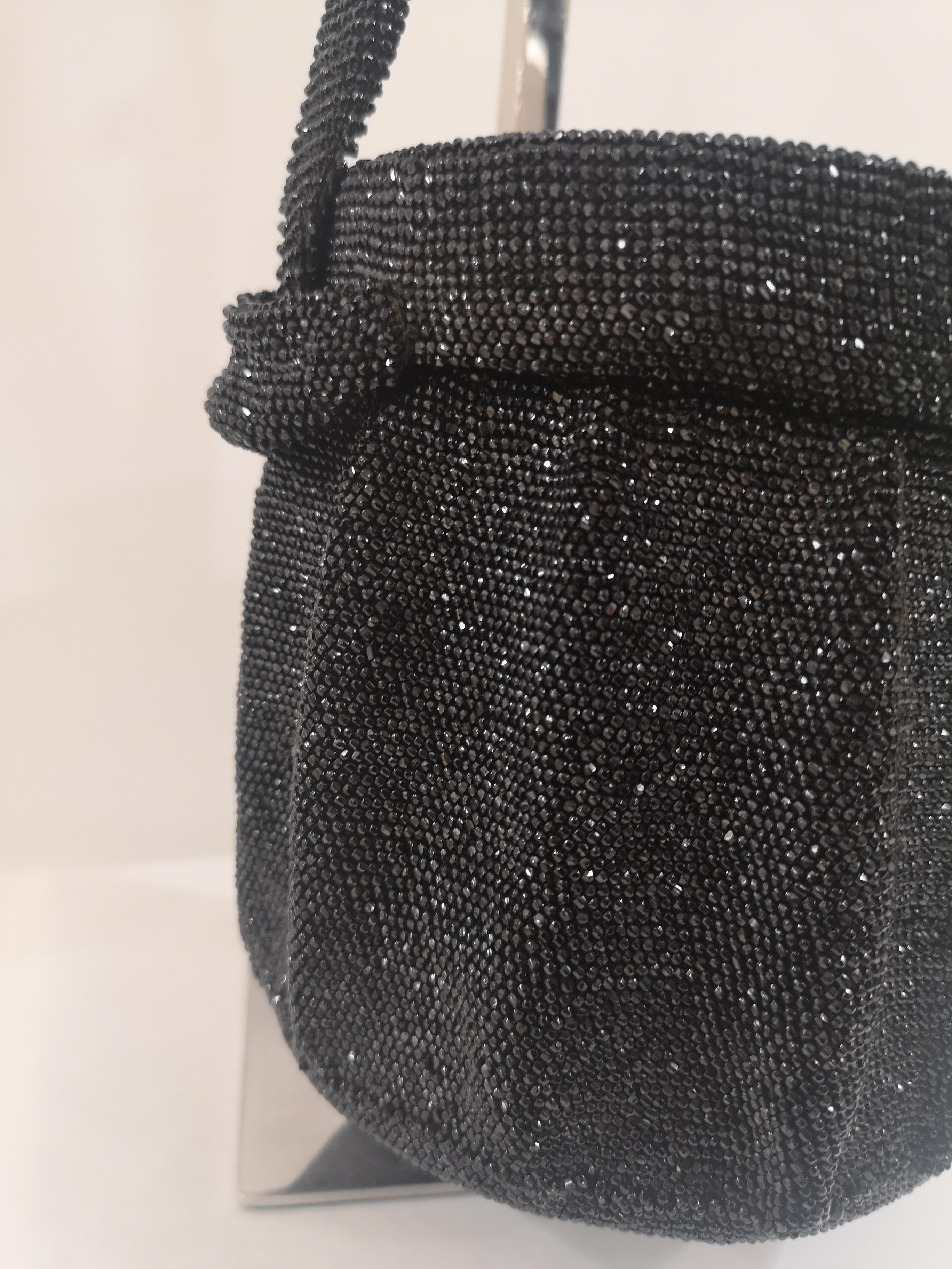 1980s Black beads satchel In Good Condition In Capri, IT