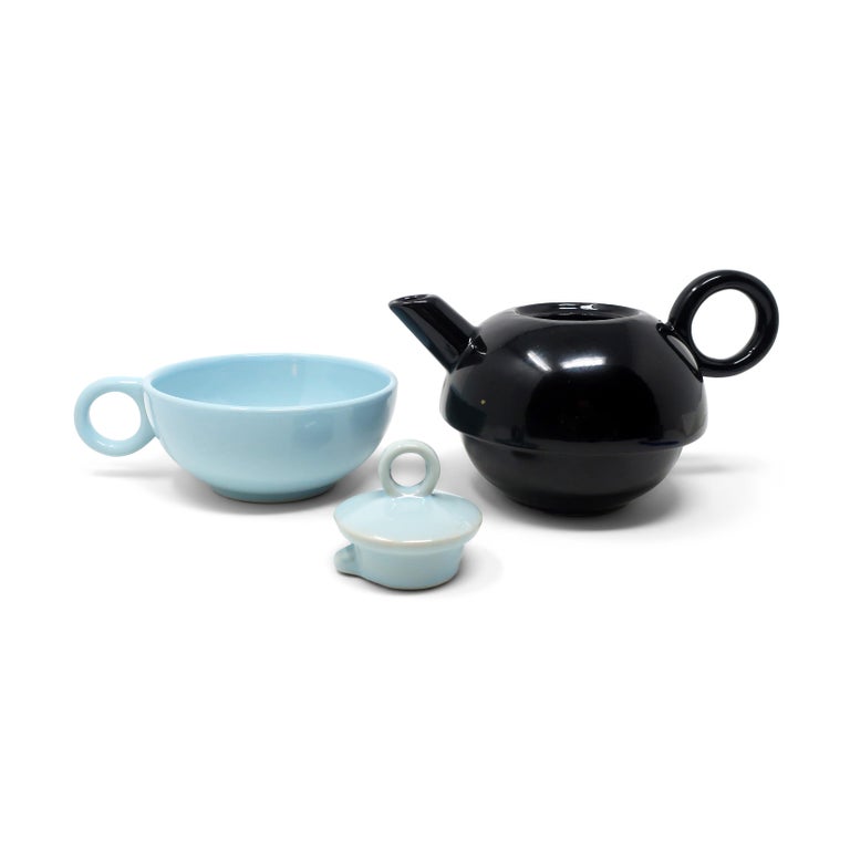 1980s Black and Blue Tea For One by Matteo Thun for Arzberg For Sale at 1stDibs