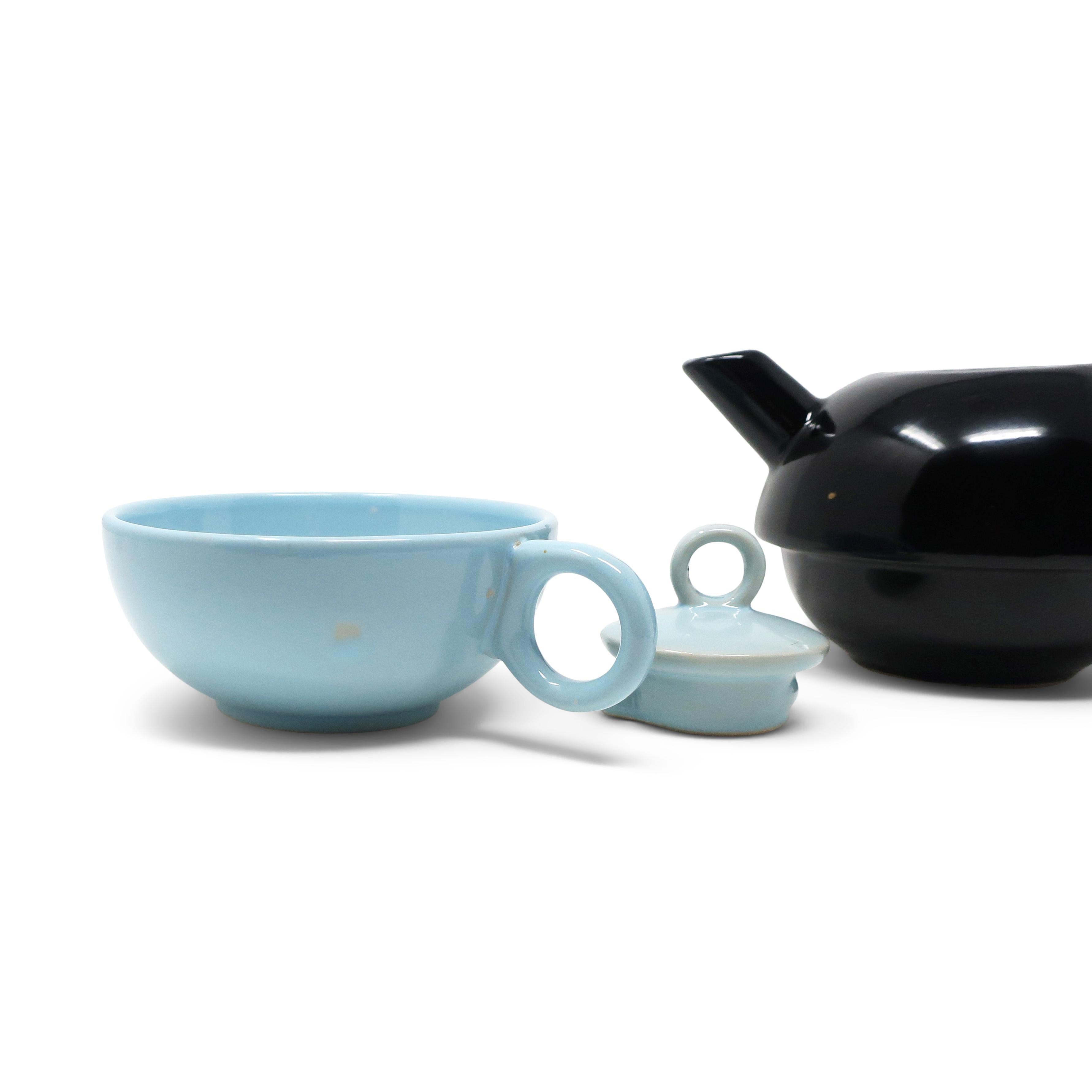 Post-Modern 1980s Black & Blue Tea For One by Matteo Thun for Arzberg For Sale