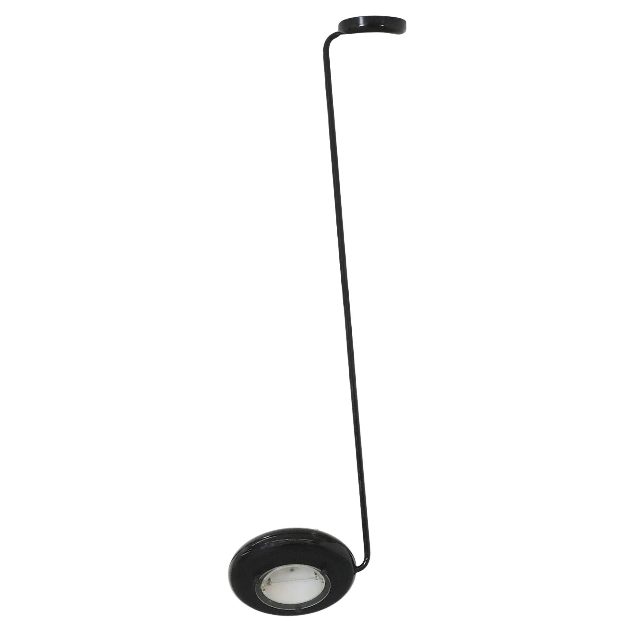 1980s Black Ceiling Lamp, Tommaso Cimini Style, Adjustable Arm, Dimmable For Sale