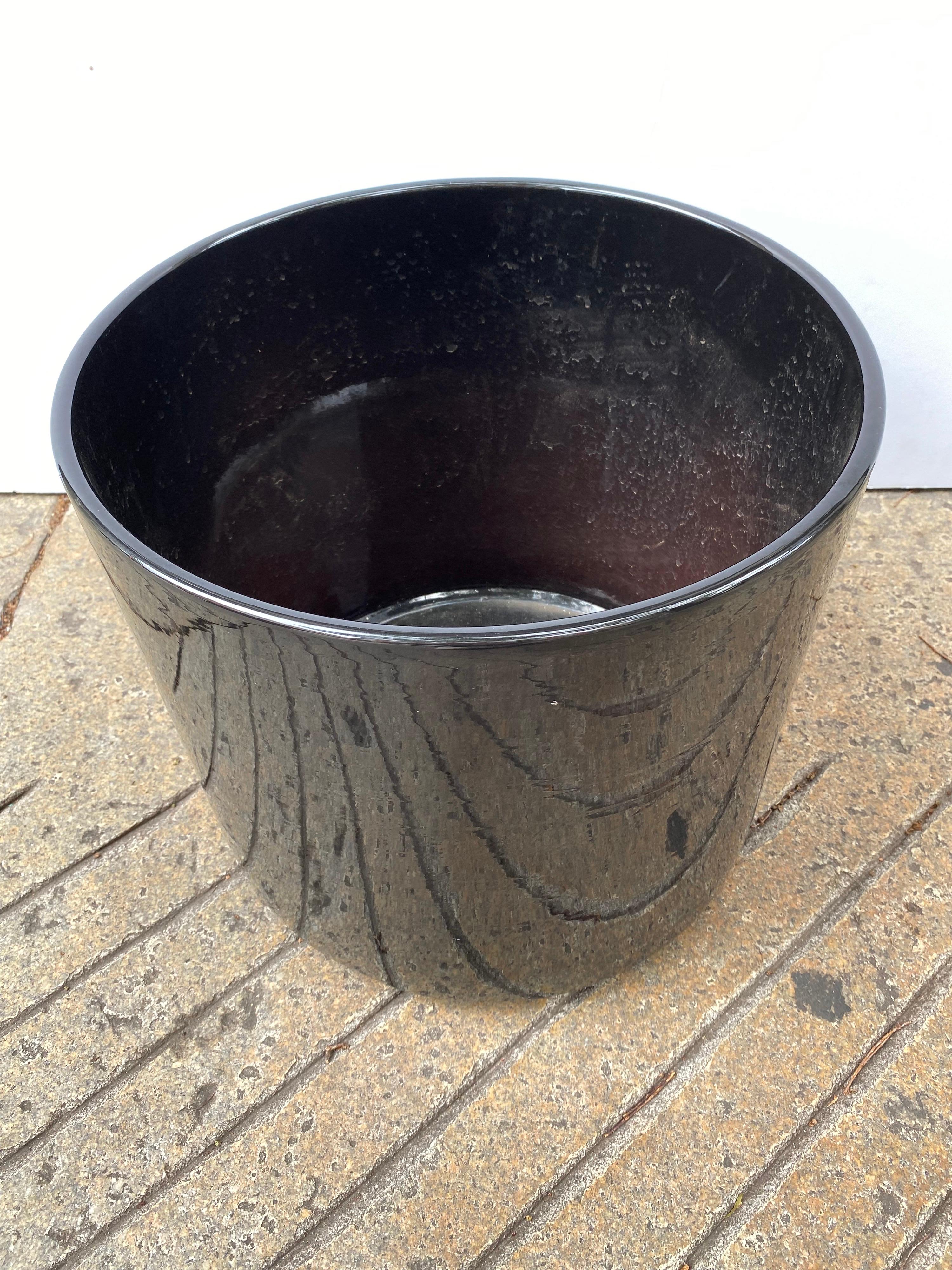 1980's Shiny black ceramic planter. Nice size and very clean! Was always used inside.