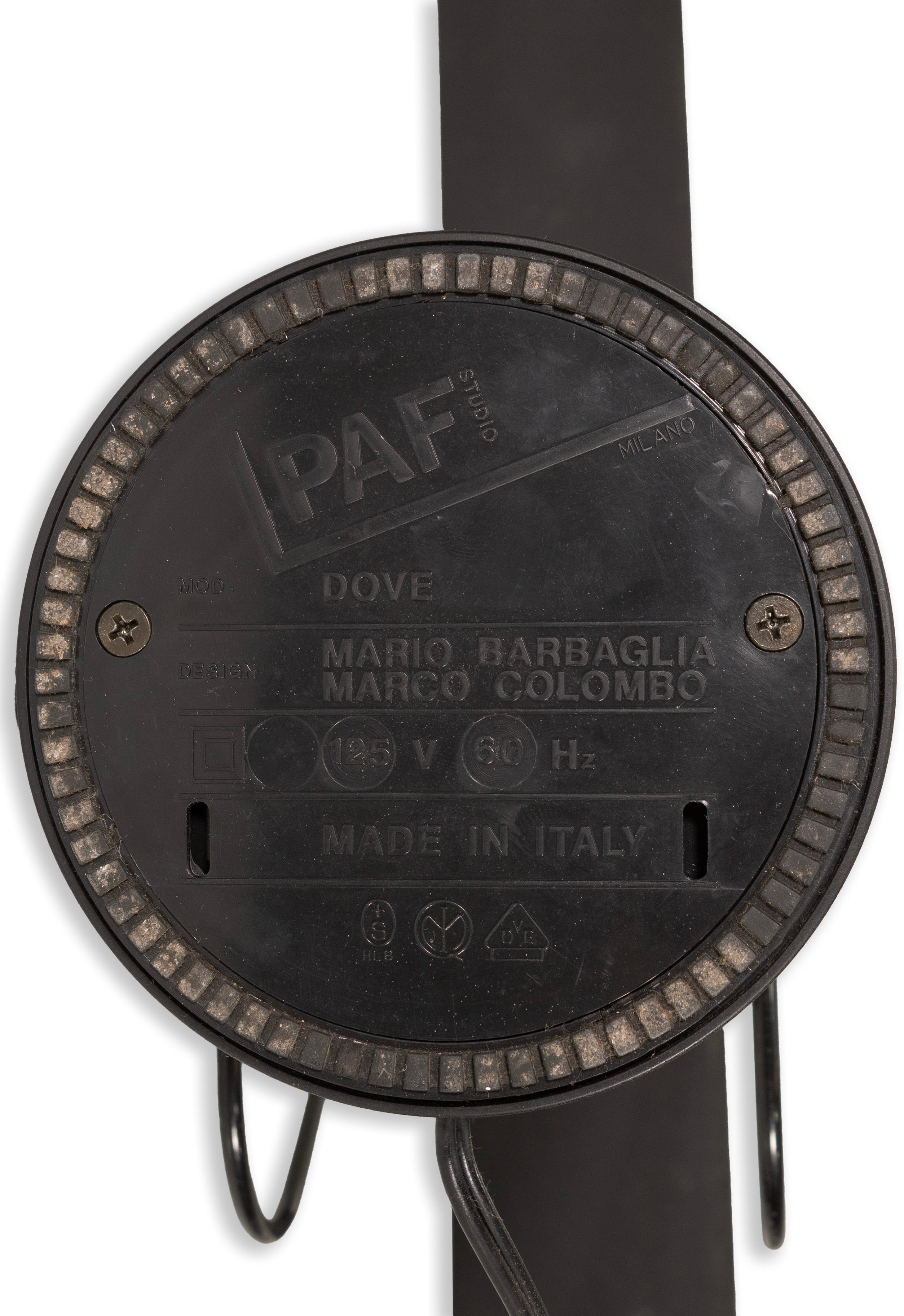 1980er Schwarze Taube Quastenlampe von Mario Barbaglio & Maro Columbo für PAF im Angebot 2