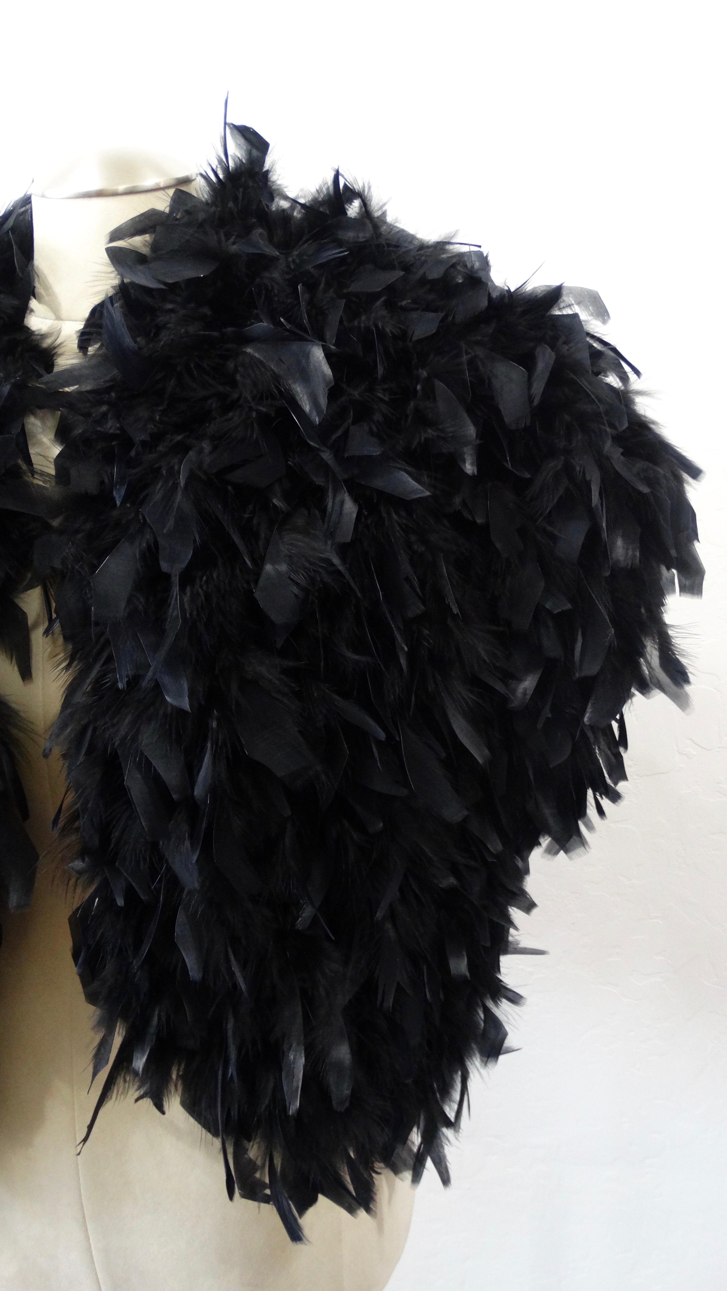 black feather jacket