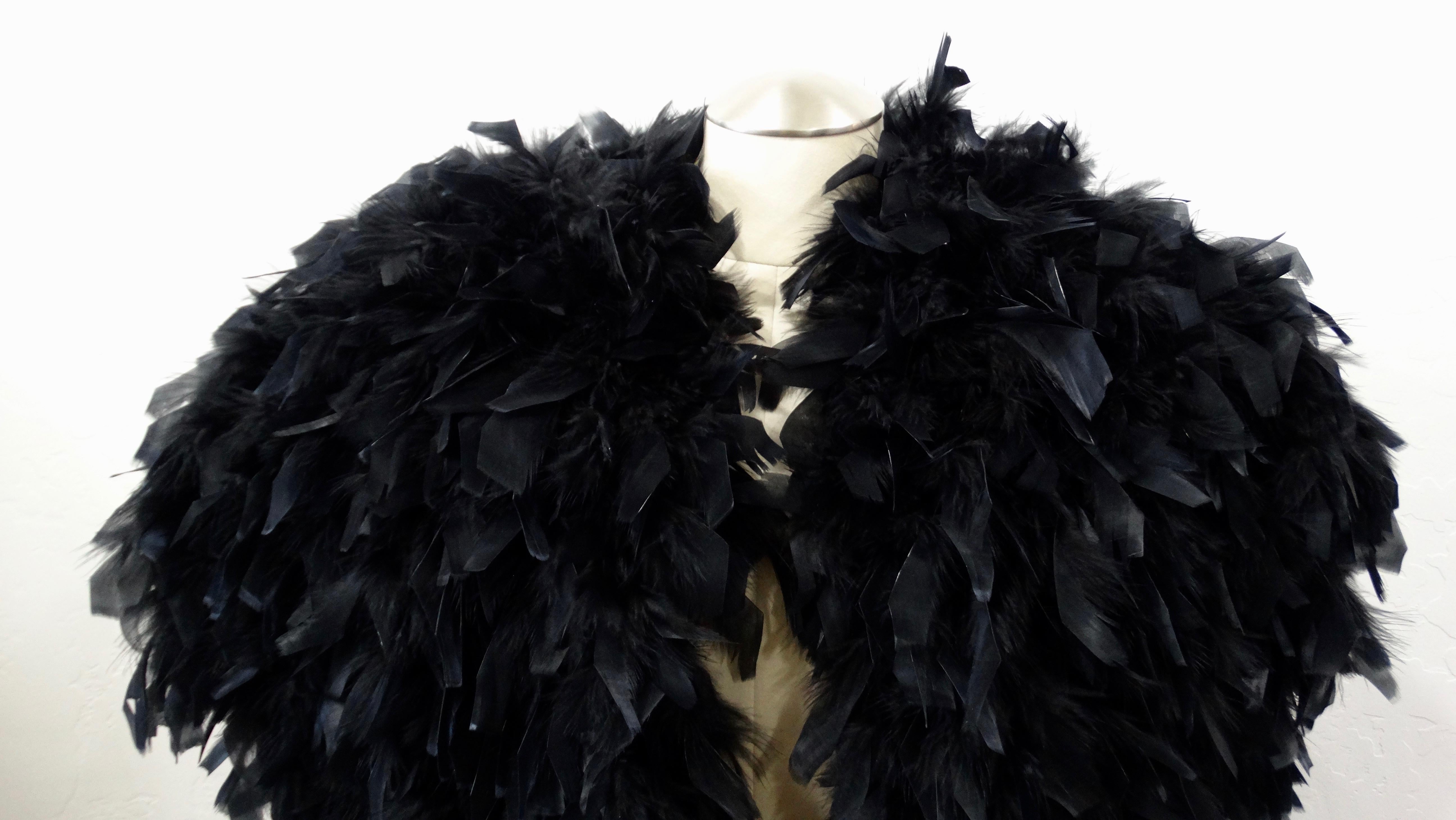feather cropped jacket