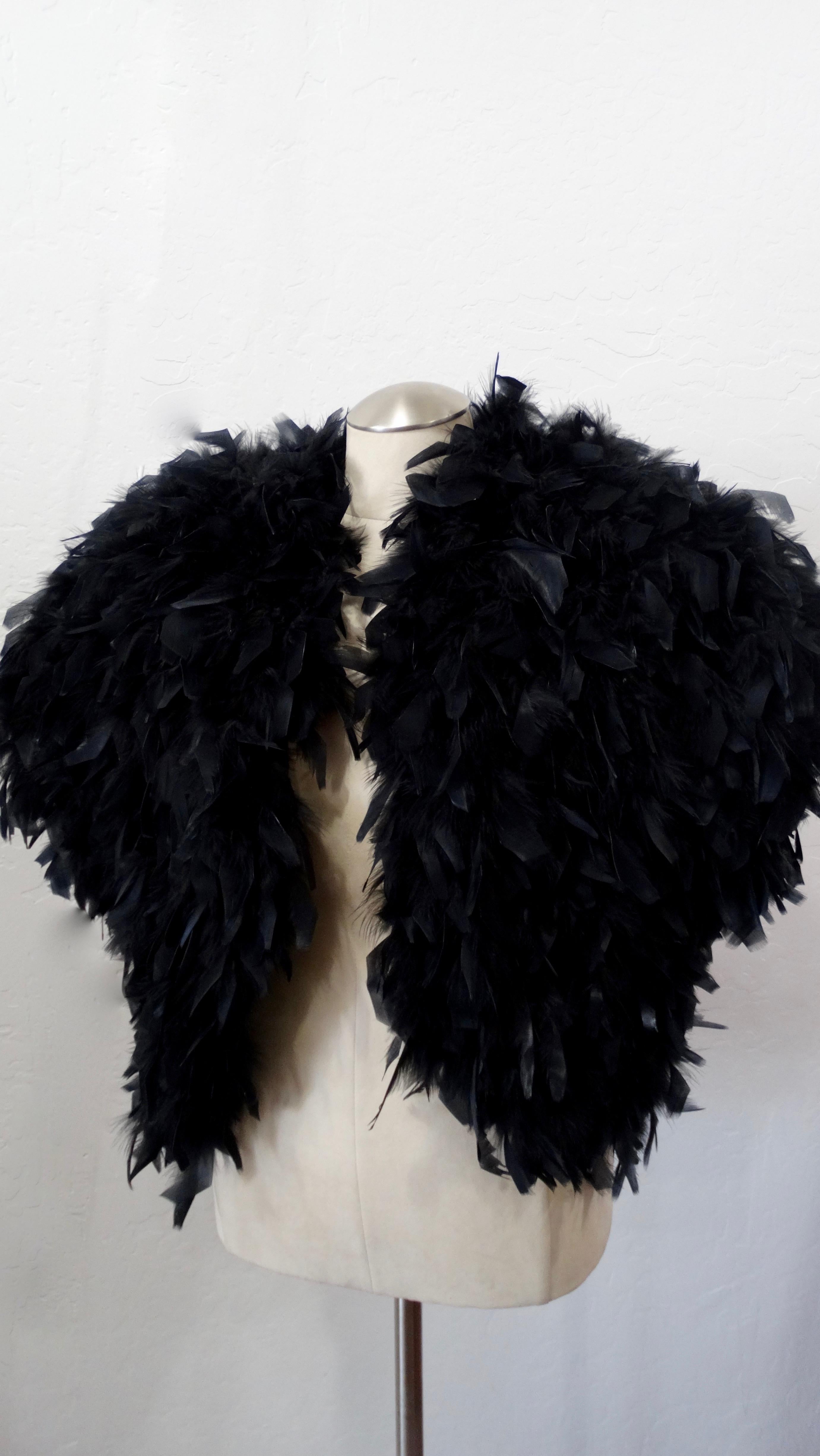 Black Feather 1980s Cropped Jacket For Sale at 1stDibs | black feather ...