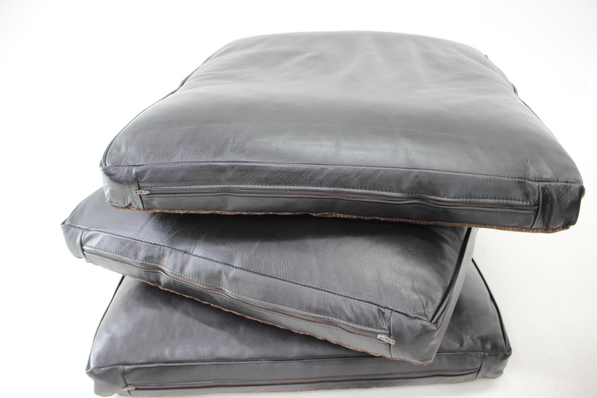 1980s Black Leather 3-Seater Sofa by Stouby, Denmark  9