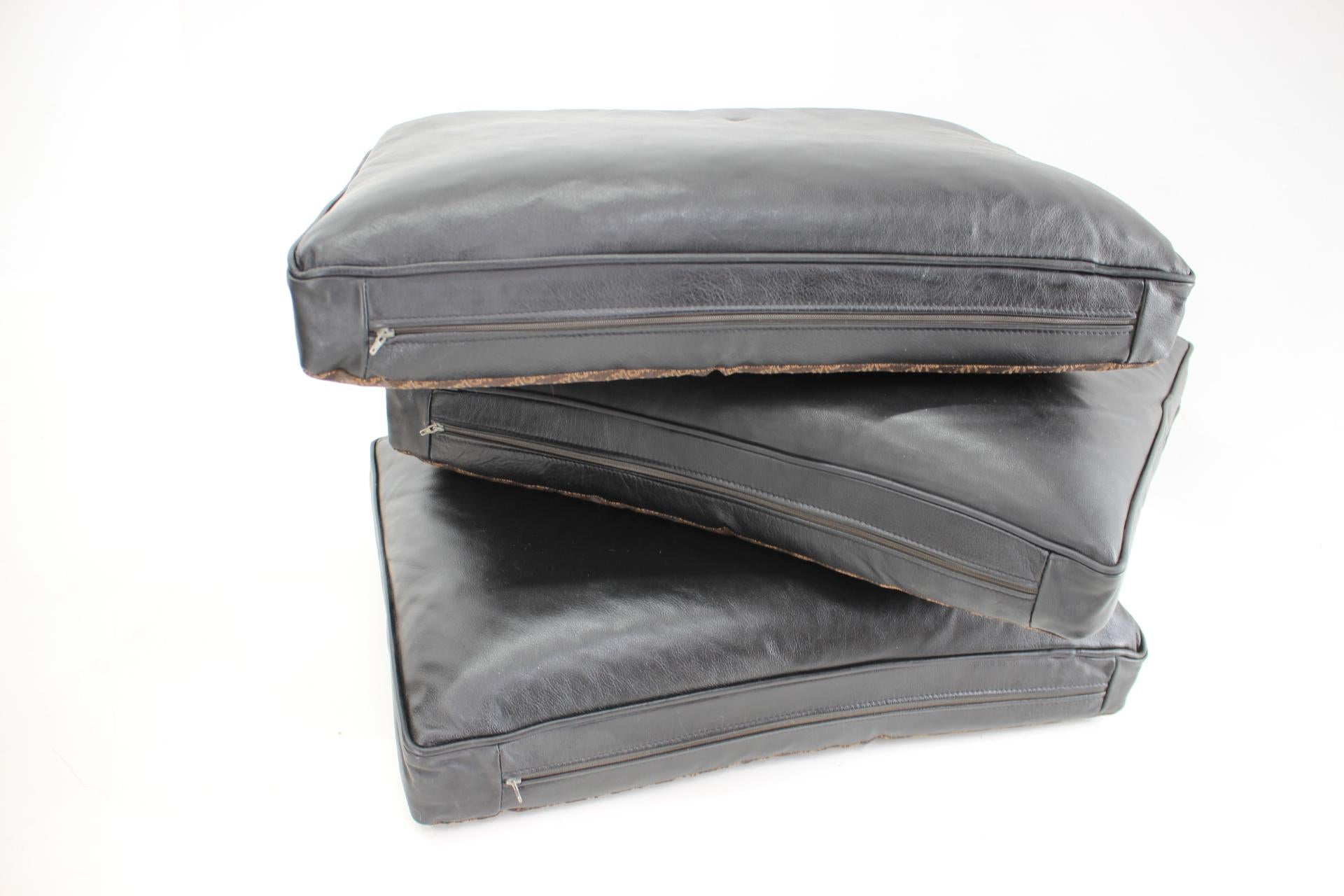 1980s Black Leather 3-Seater Sofa by Stouby, Denmark  11