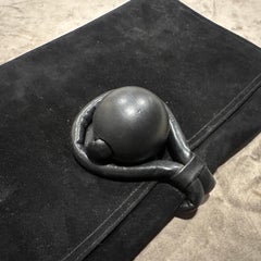 1980s Black Leather and Suede Italian Clutch by Rodo