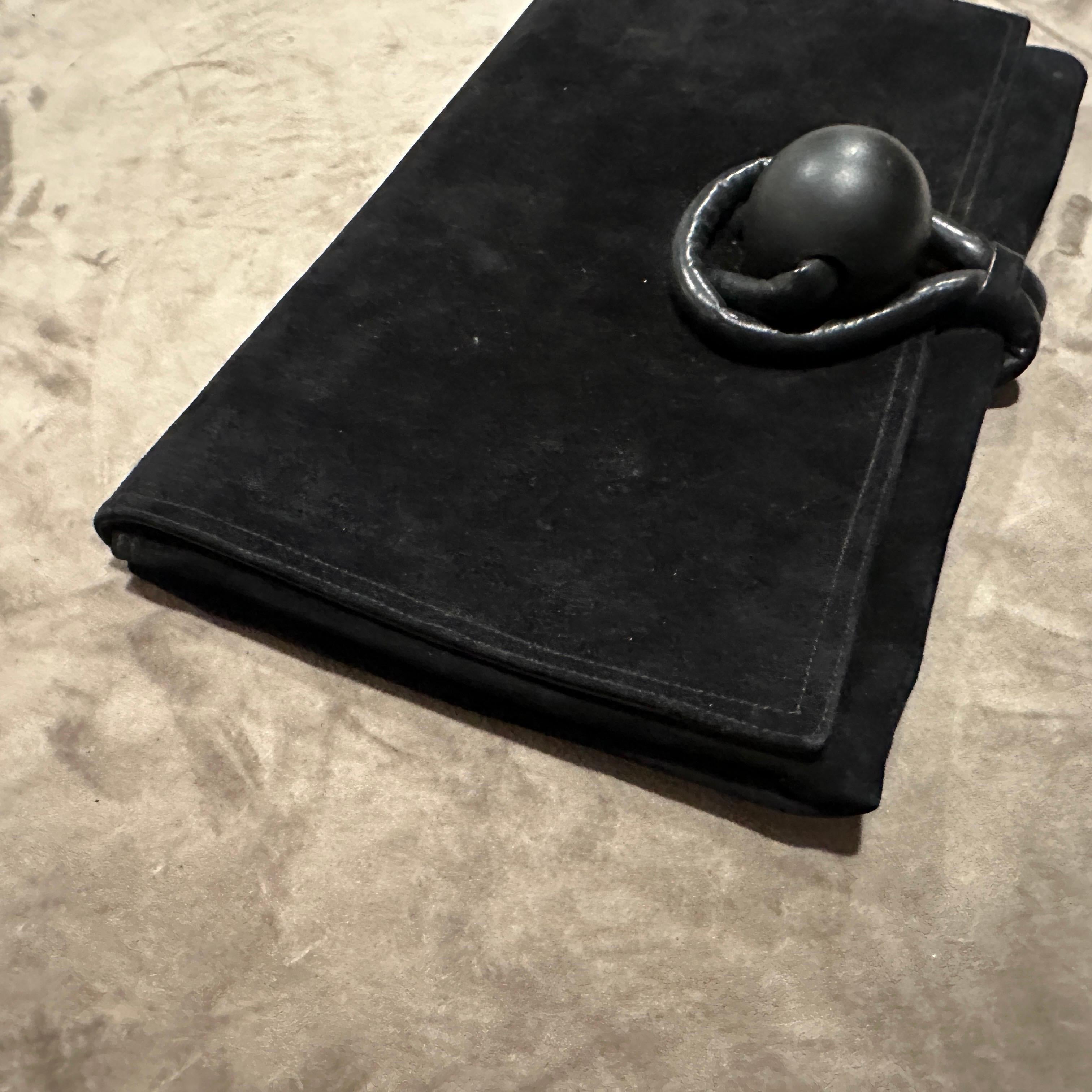 Pochette italienne en cuir et daim des années 1980 par Rodo Pour femmes en vente