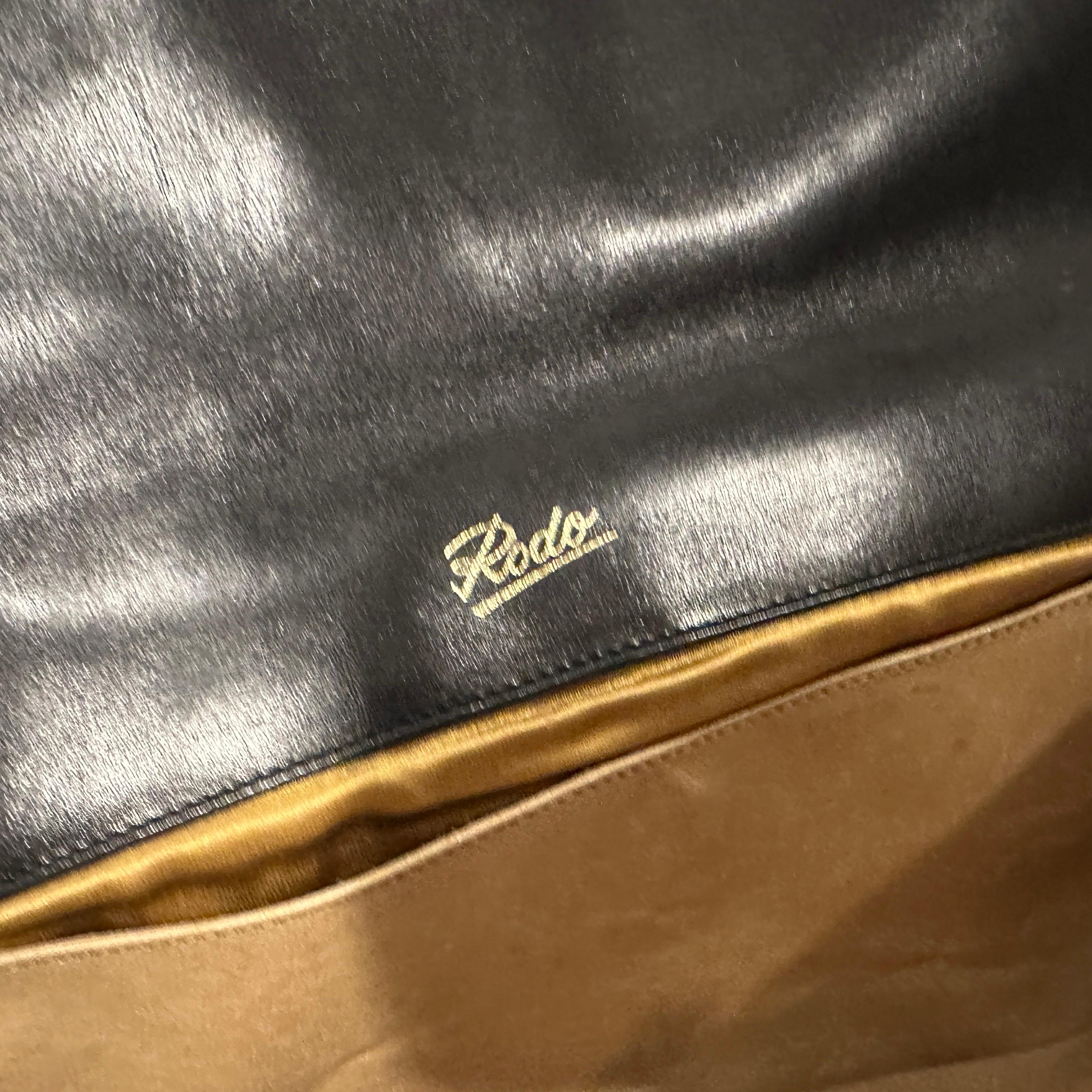 Pochette italienne en cuir et daim des années 1980 par Rodo en vente 3