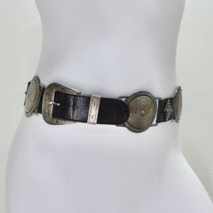 1980s Black Leather Belt