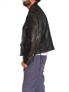 1980S Black Leather Classic Men's Brando Biker Jacket
