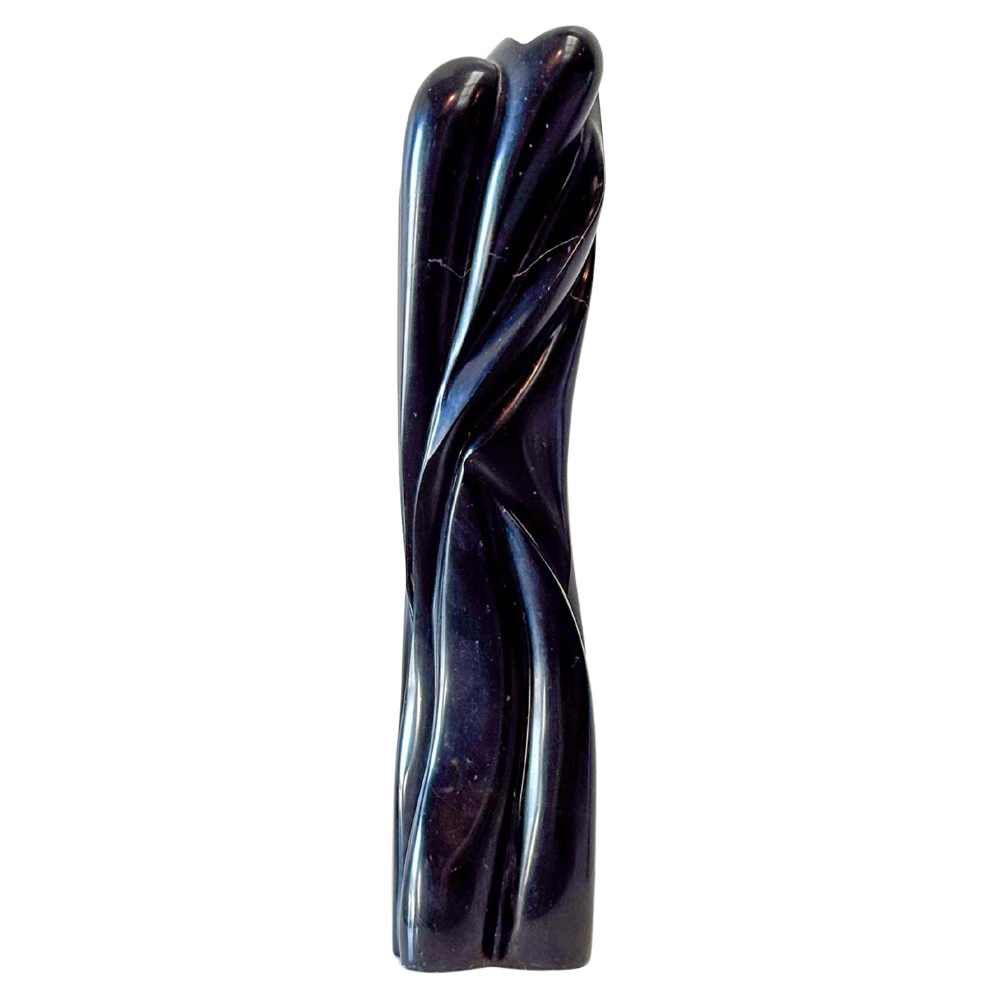 1980's black marble sculpture For Sale