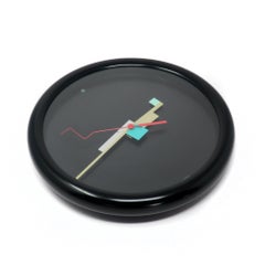 1980s Black Postmodern Wall Clock by Citizen