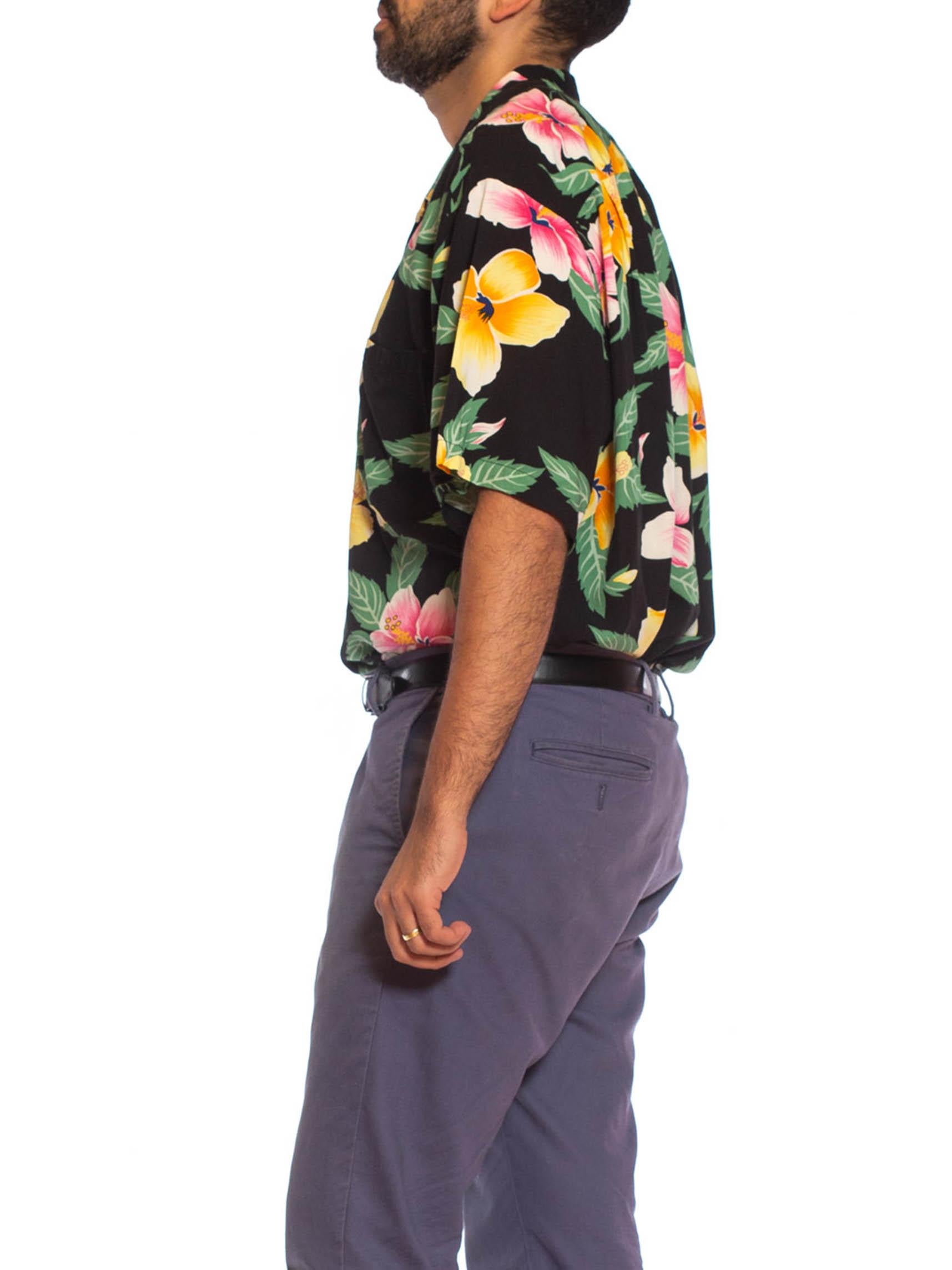 black and yellow floral shirt