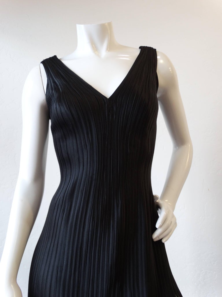 1980s Black Ribbed Carwash Fringe Cocktail Dress For Sale At 1stdibs